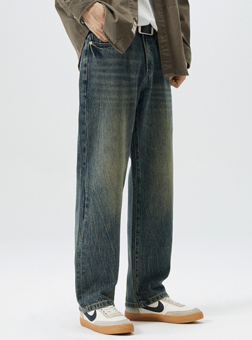 Japanese Brand American wide-leg straight jeans for men Size US 32 / EU 48 - 2 Thumbnail