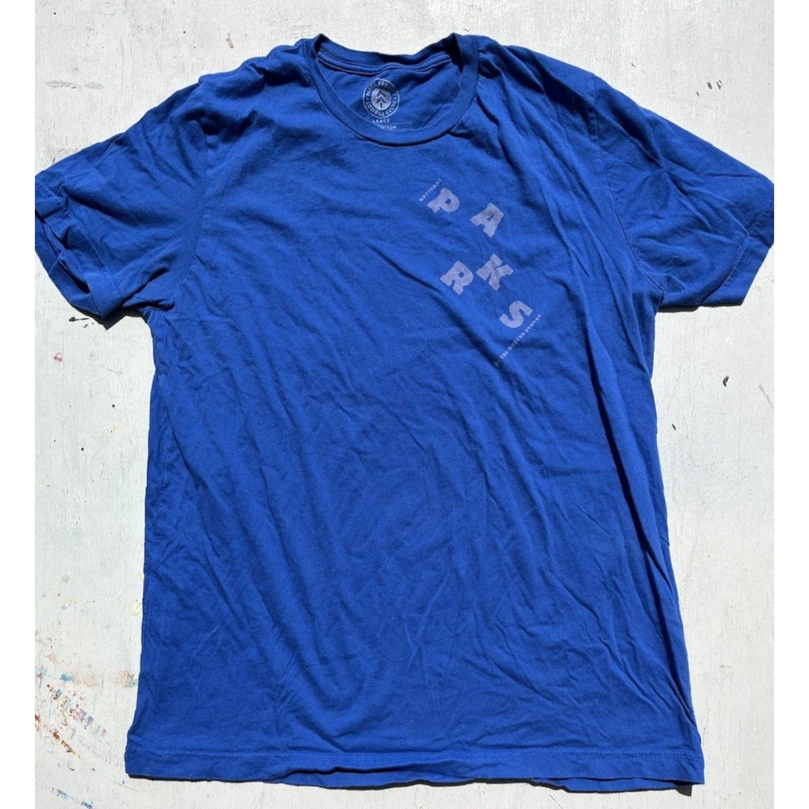 Parks Project Parks Project T-Shirt Men Blue National L Crew Outdoor 90s City Classic Desert USA Boho Dirtbag Size US L / EU 52-54 / 3 - 6 Thumbnail