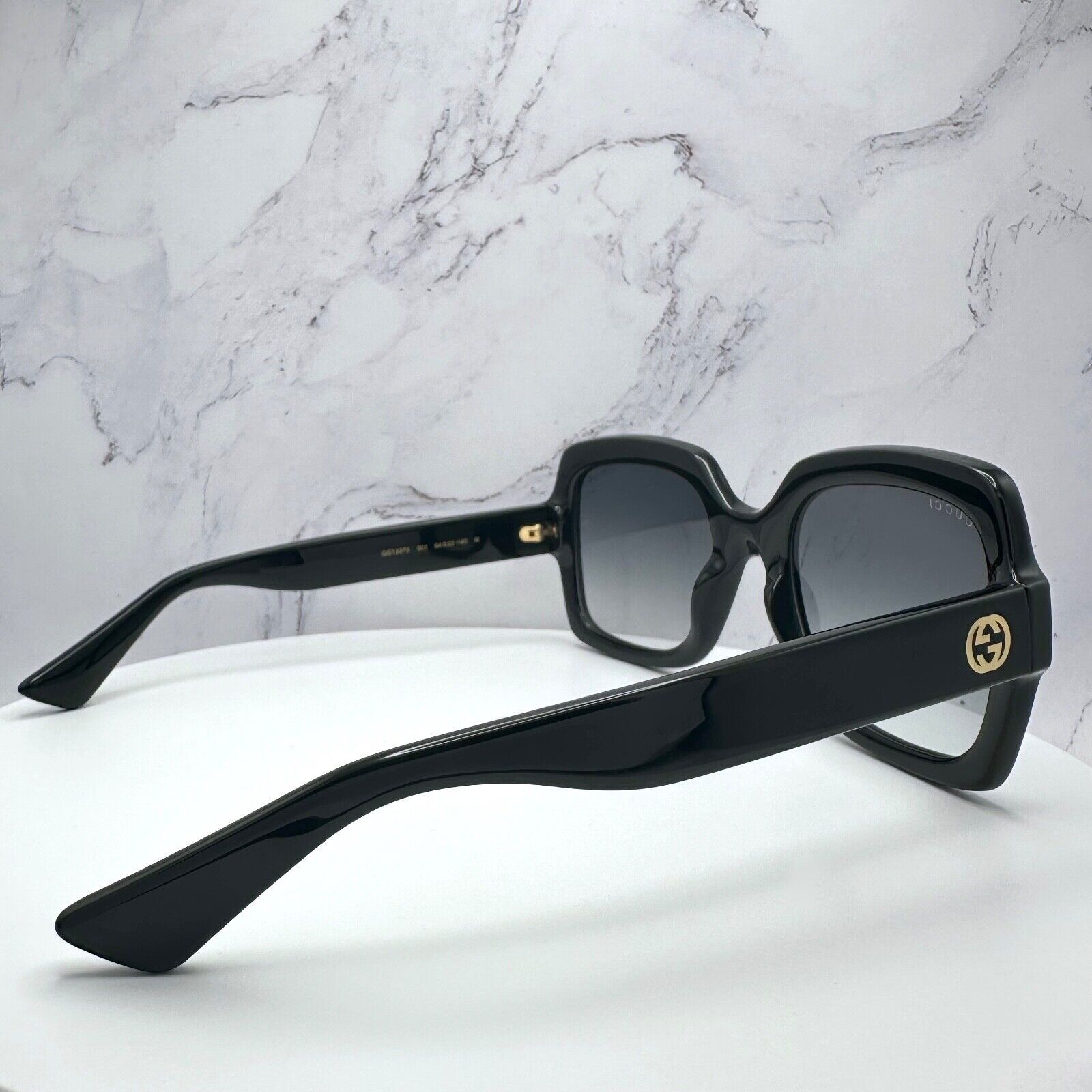 Gucci Gucci Sunglasses Black Square Womens Gold GG Logo Oversized Size ONE SIZE - 7 Thumbnail