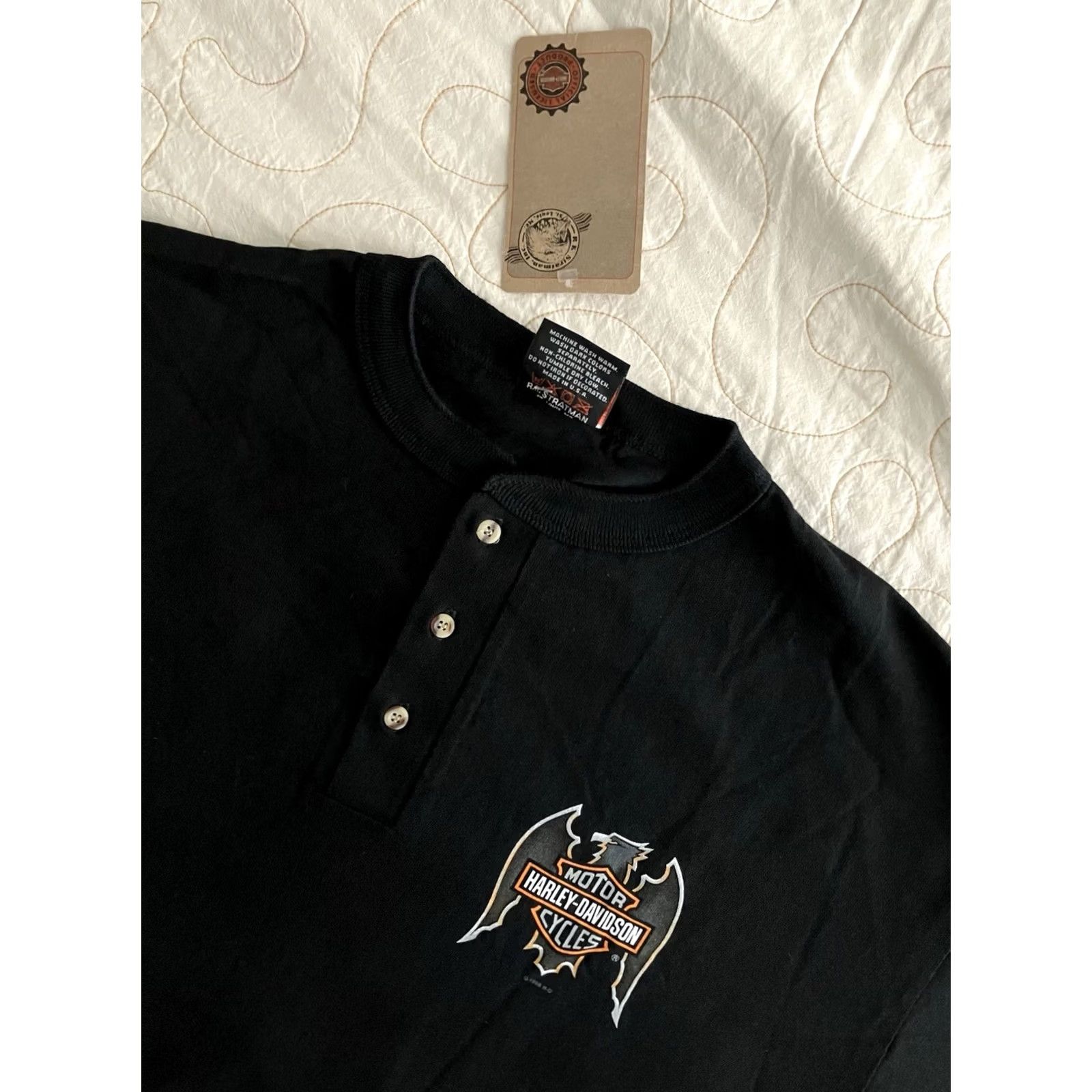 Harley Davidson Vintage Harley Davidson Taku Juneau Alaska Shirt XL Bear Orca Eagle Henley 90s Size US XL / EU 56 / 4 - 5 Thumbnail