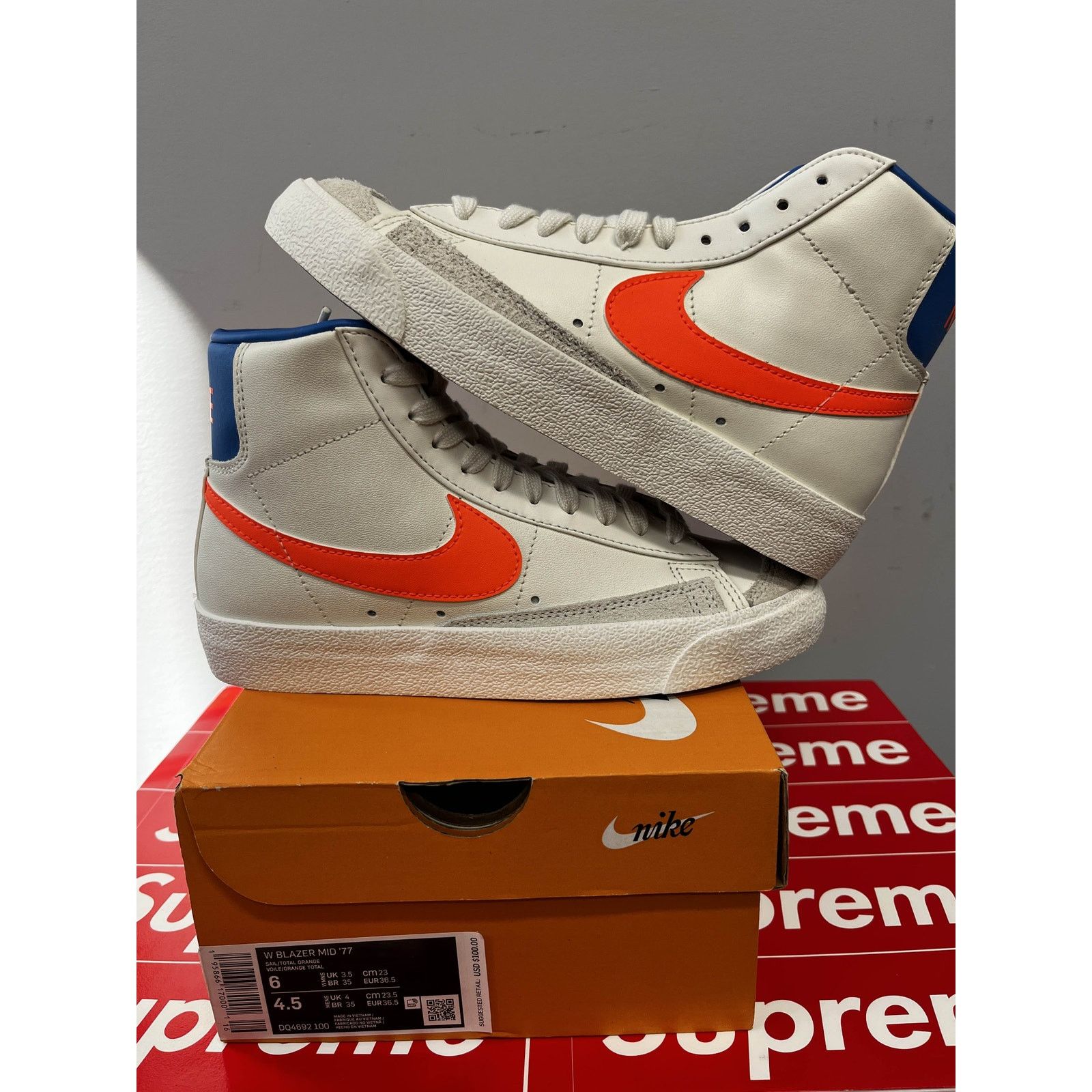 Nike Nike Blazer Mid 77 Sail Total Orange Women's 6 NEW SHIPS NOW Size US 6 / IT 36 - 5 Thumbnail