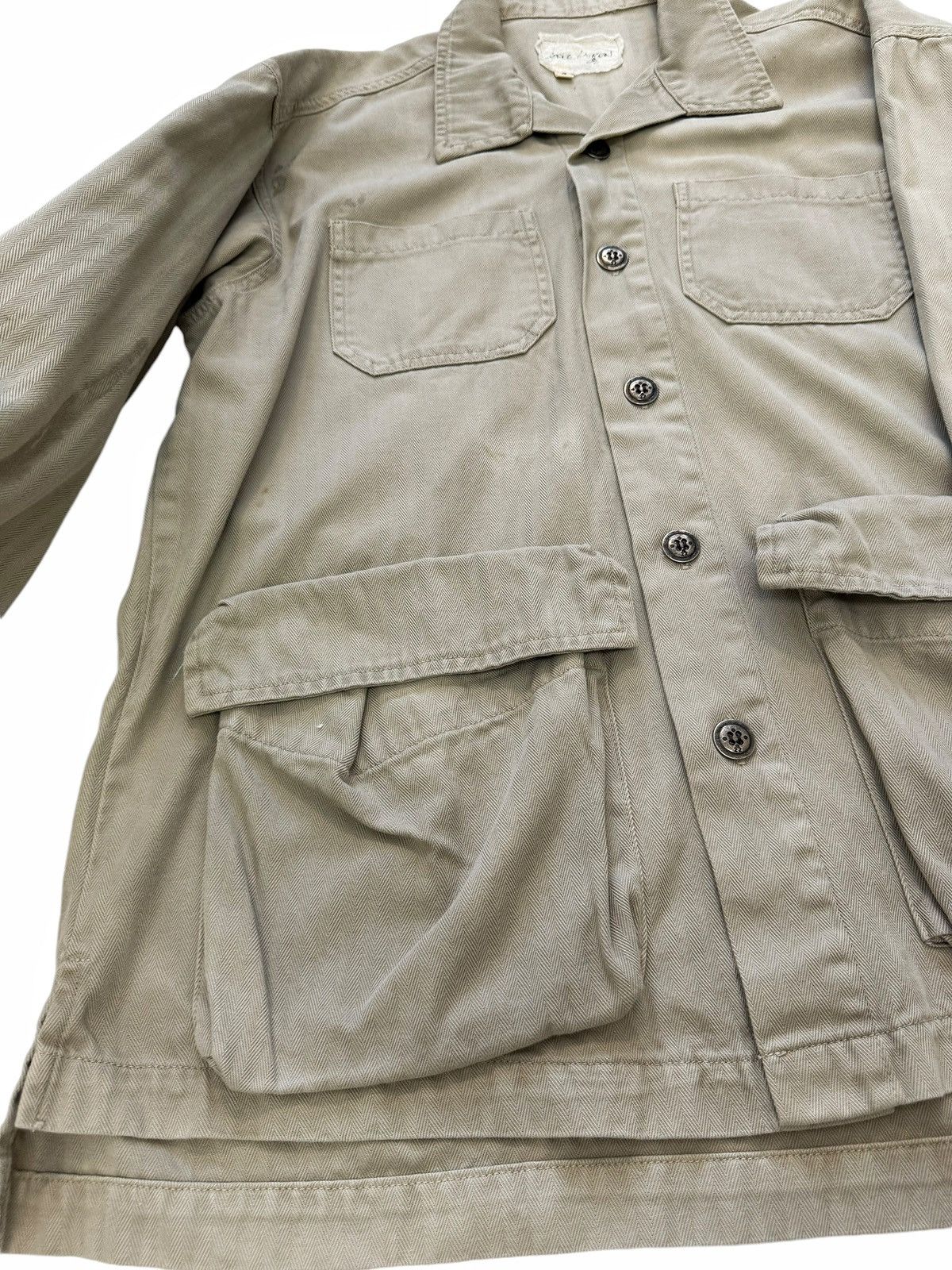 Greg Lauren Herringbone Silk Work Cargo Jacket Size US L / EU 52-54 / 3 - 7 Thumbnail