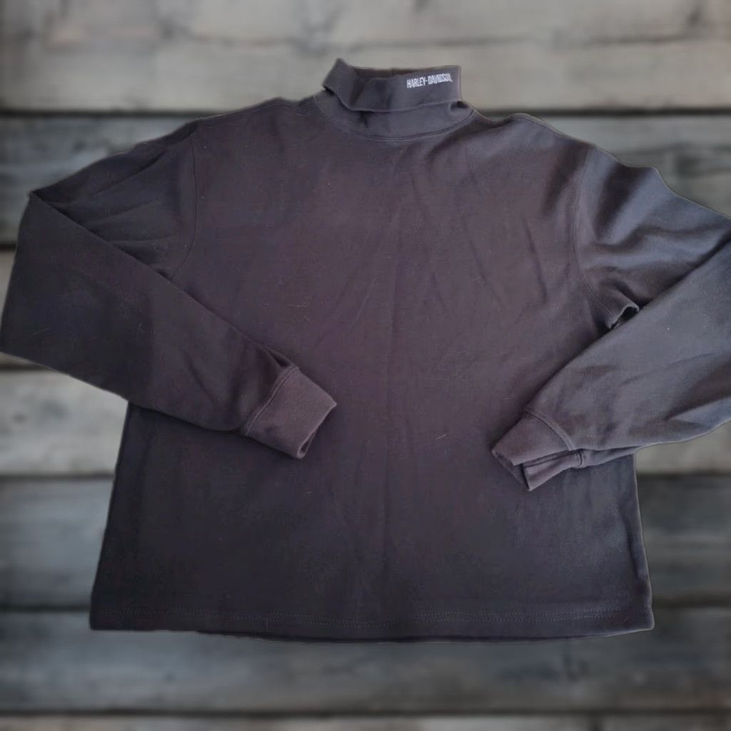 Harley Davidson Vintage 90s Y2K Harley Davidson Women’s Turtleneck Black Shirt Size Medium Biker Size M / US 6-8 / IT 42-44 - 1 Thumbnail