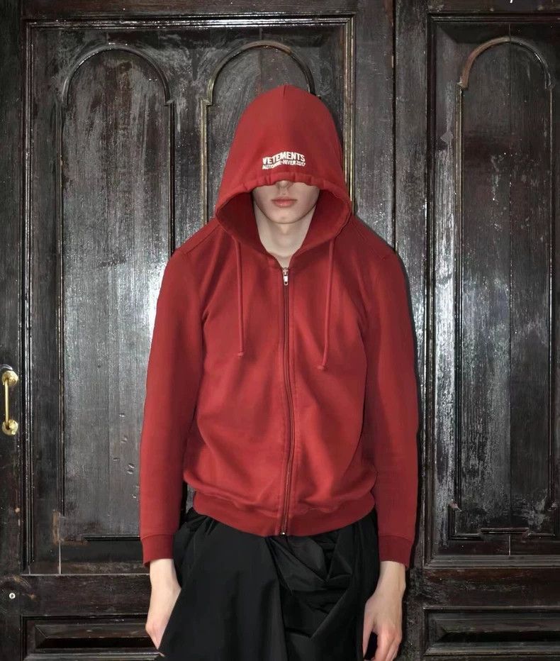 Vetements Vetements 18aw Burgundy Zip-up Sweatshirt Size US S / EU 44-46 / 1 - 7 Thumbnail
