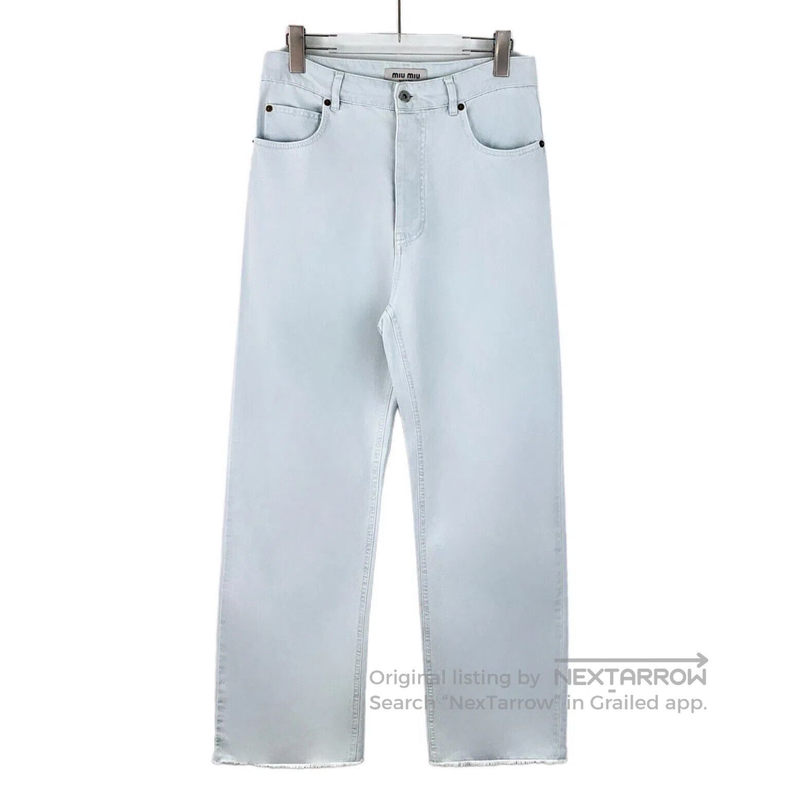 Miu Miu Miu Miu Light blue cotton casual straight-leg denim long p Size 24" / US 00 / IT 34 - 1 Thumbnail