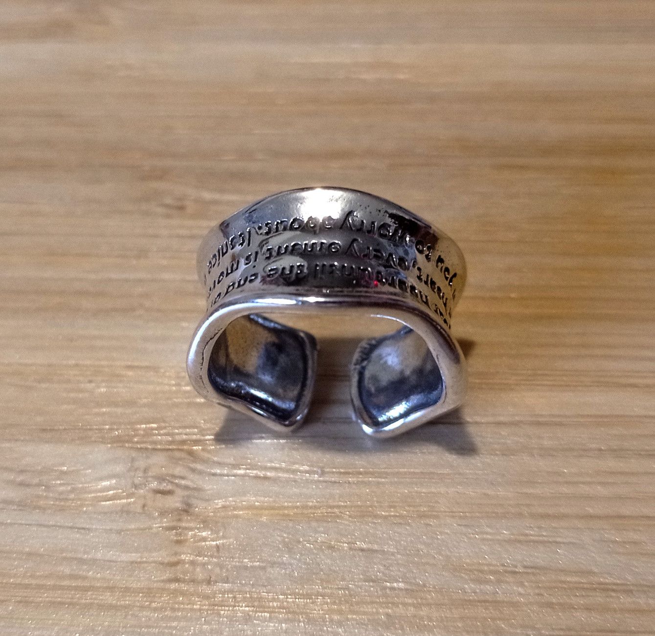 Designer × Vintage Stunning Punk Romance Statement Float Shine Silver Ring Size ONE SIZE - 6 Thumbnail