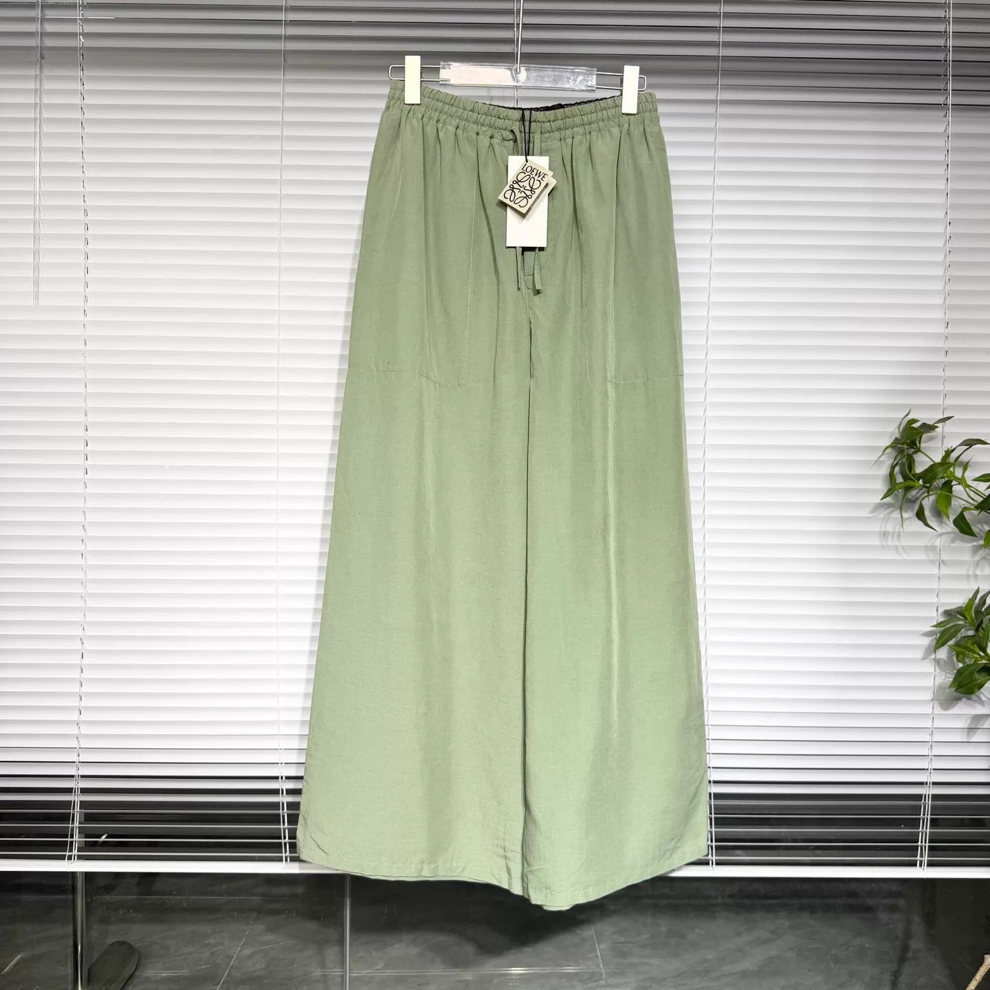 Loewe Loewe Wide Linen-Silk Green Pants S Size 26" / US 2 / IT 38 - 2 Thumbnail