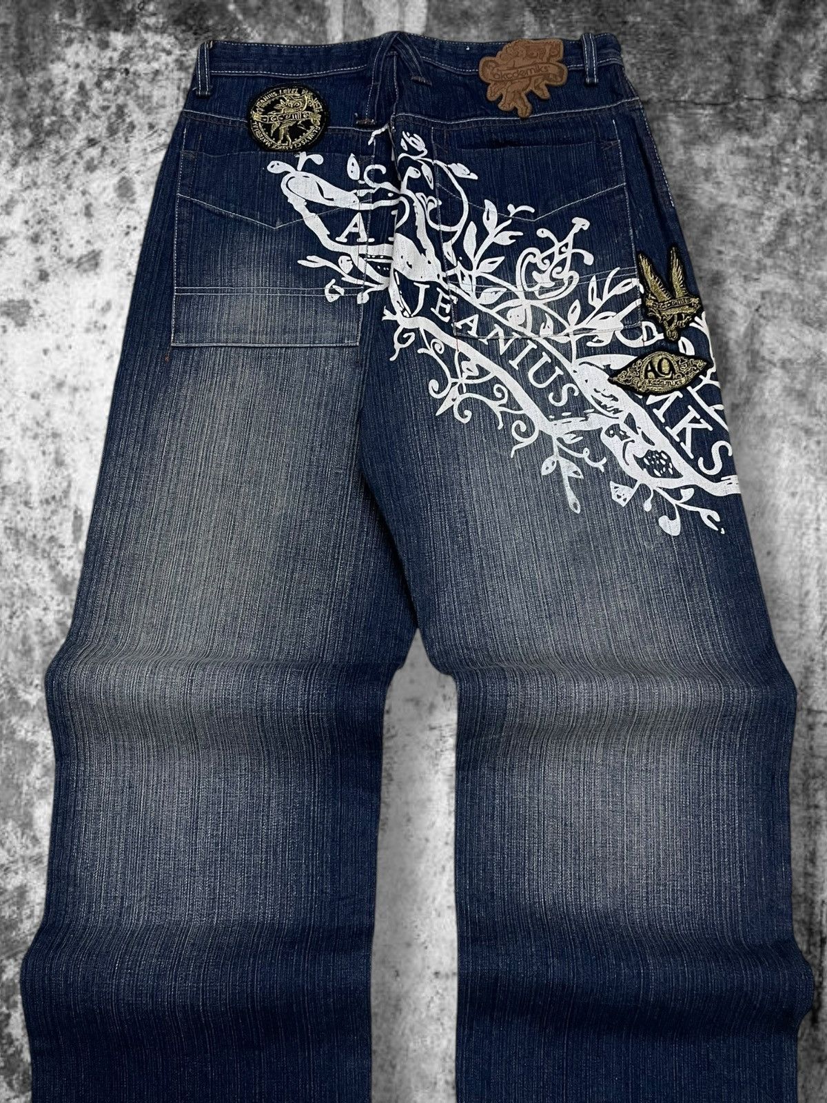 Japanese Brand Vintage Designer 90’s Akcdemiks Art Baggy Streewear Denim Size US 31 - 4 Thumbnail