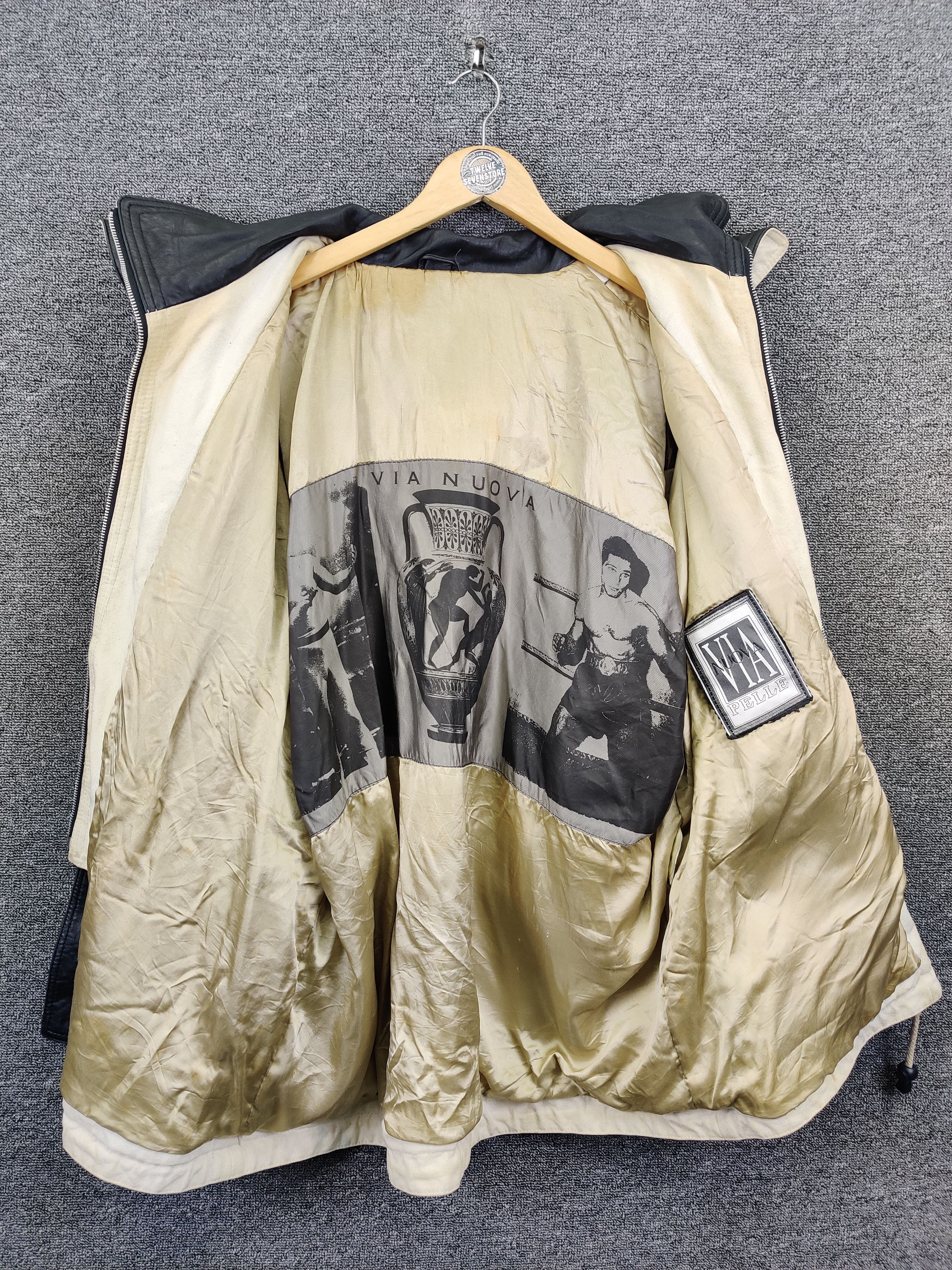 Designer Vintage Via Nuova Pelle Tactical Leather Jacket Size US XL / EU 56 / 4 - 12 Thumbnail