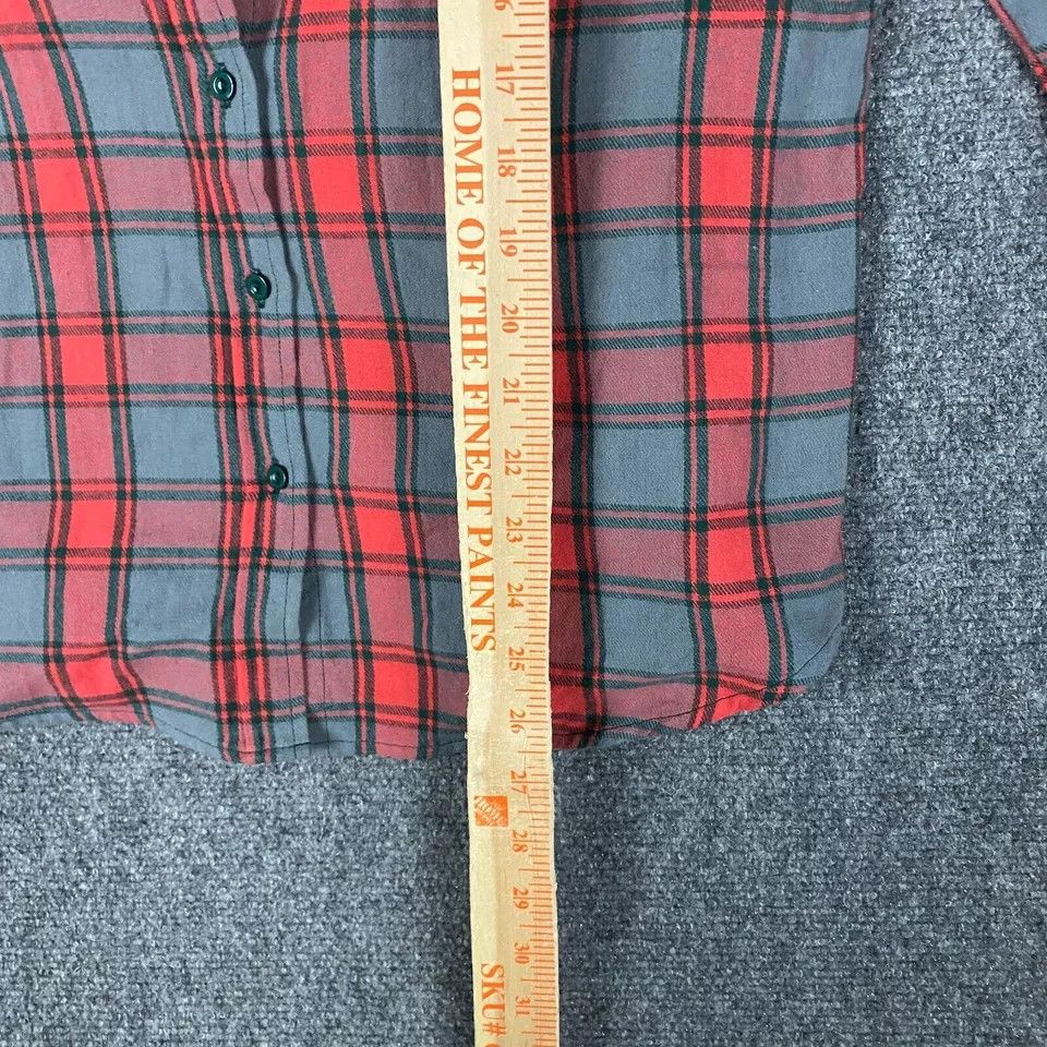 Other Emma Flannel Women's Large Plaid Gray Red Cotton Adults L Size L / US 10 / IT 46 - 4 Thumbnail