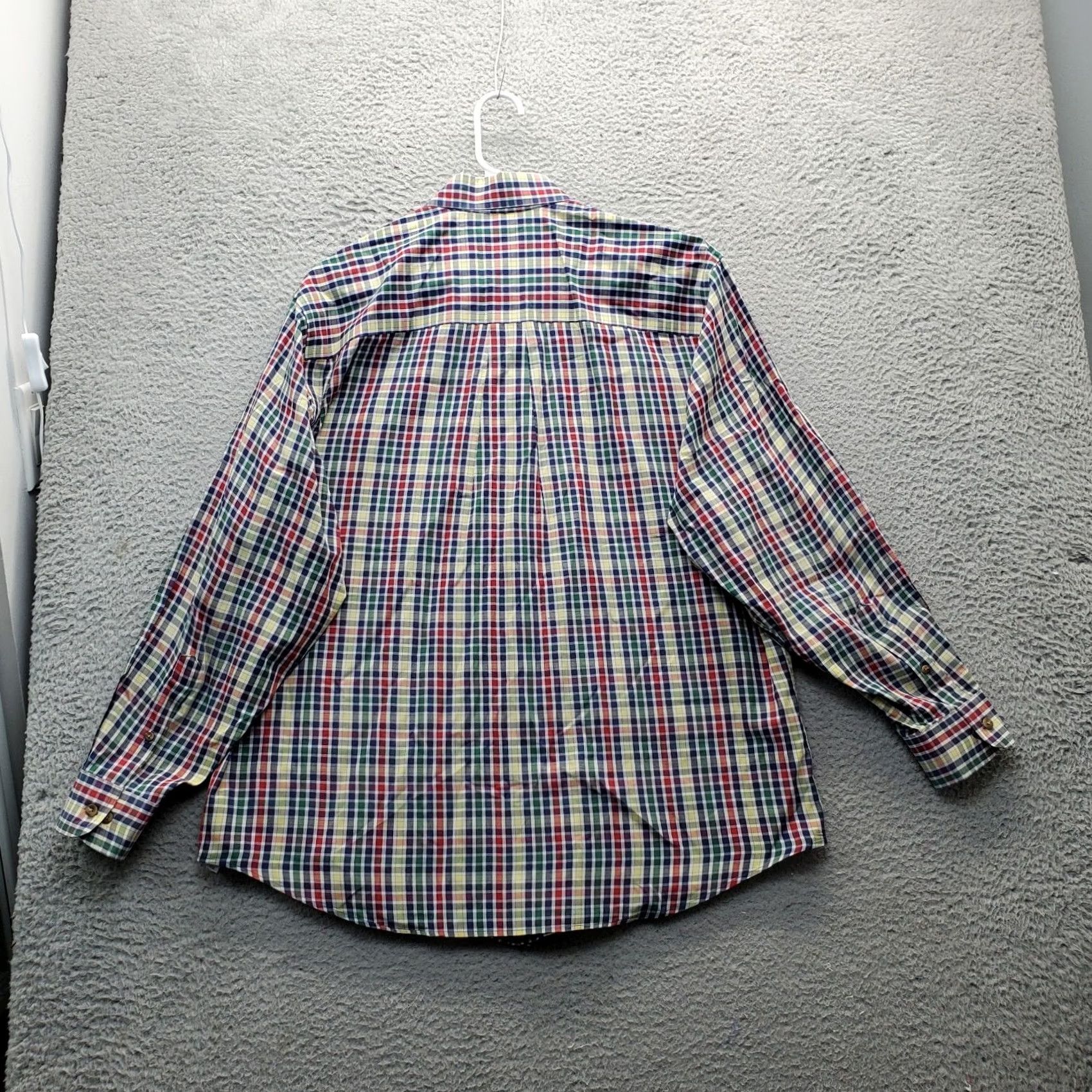 Lands' End Lands' End Dress Shirt Mens Large Multi Checkered Long Sleeve Pocket Button Down Size 42R - 2 Thumbnail