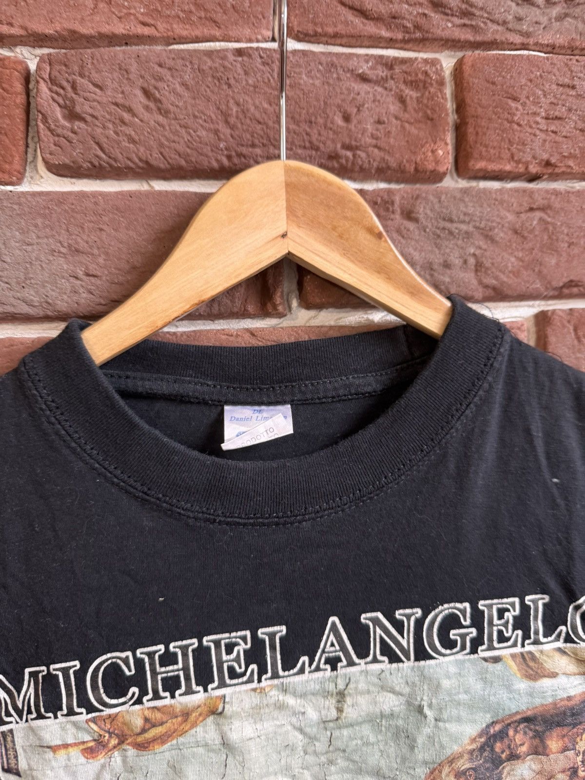 Vintage Vintage 90s Michelangelo Art Tshirt Hype Band Designer M Bl Size US M / EU 48-50 / 2 - 4 Thumbnail