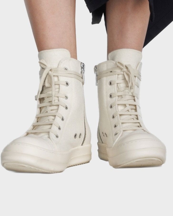 Rick Owens Last Size Rick Owens Off-White High Sneakers Size US 11 / IT 41 - 4 Thumbnail