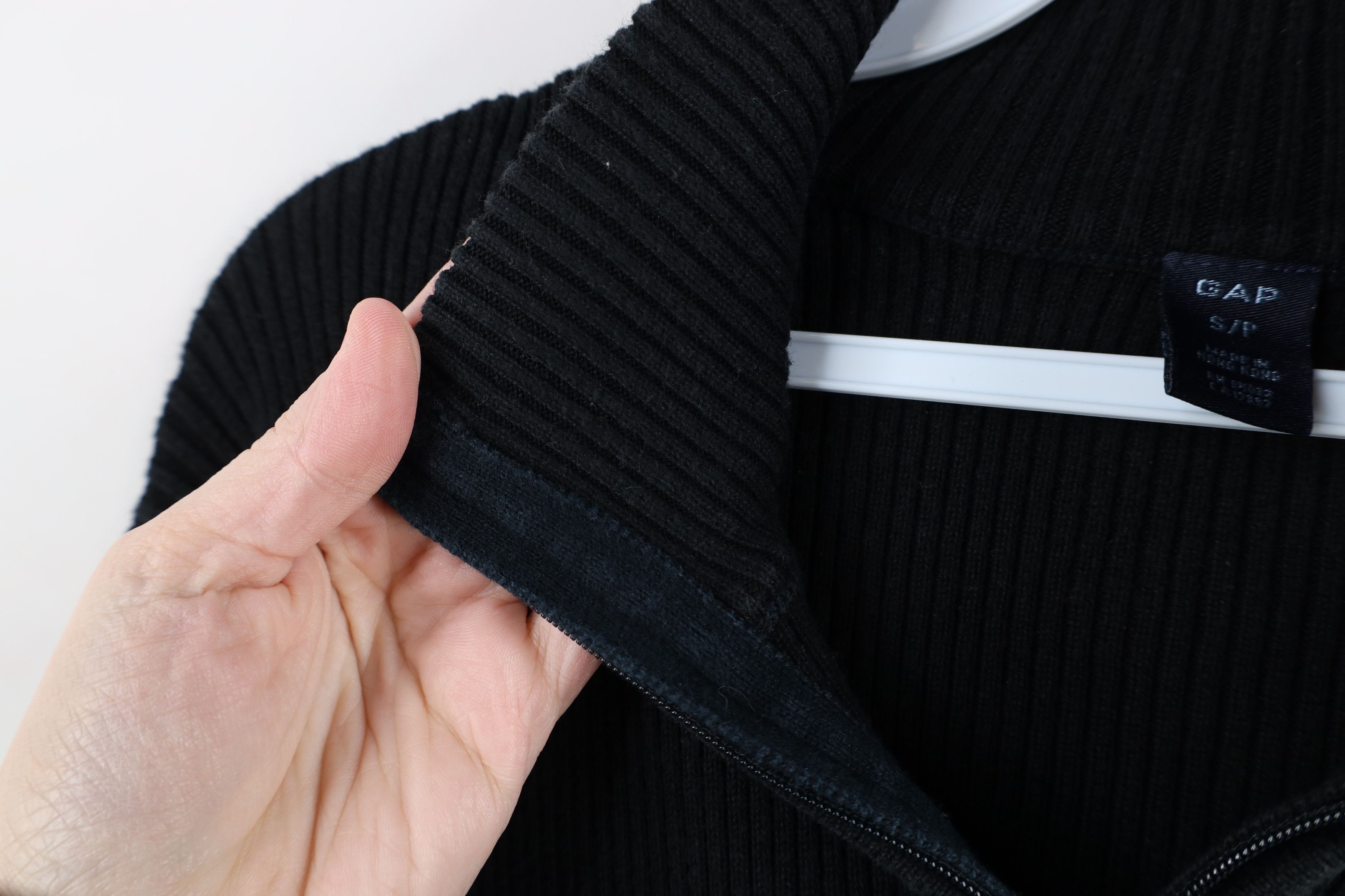 Gap Vintage 90s Y2K Gap Blank Ribbed Knit Half Zip Sweater Black Size US S / EU 44-46 / 1 - 7 Thumbnail
