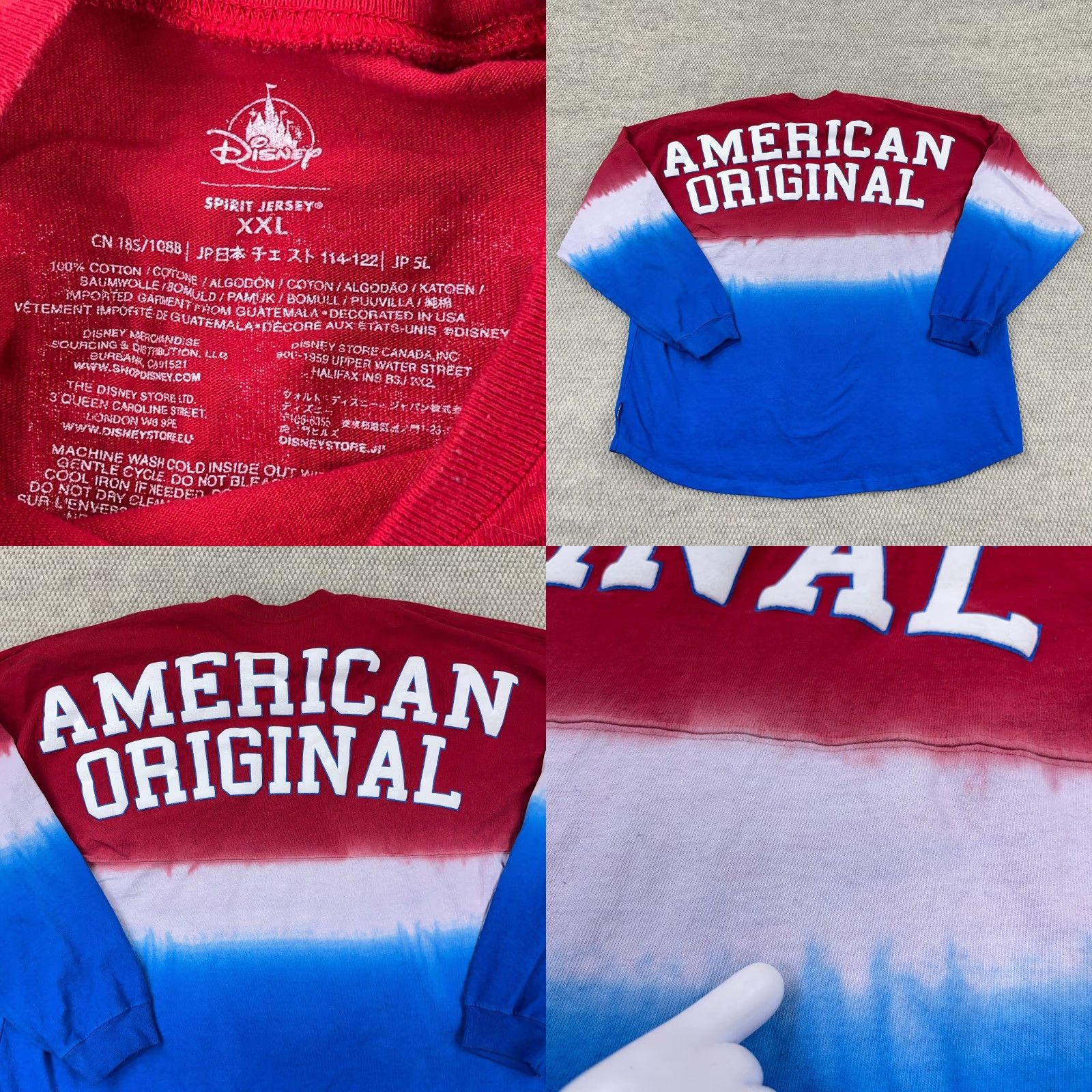 Disney VINTAGE Disney Women XXL Crew Neck T-Shirt Casual Spirit Jersey Red White Blue Mickey Spellout Fall Winter Size XXL / US 16-18 / IT 52-54 - 8 Thumbnail