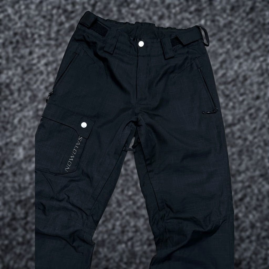 Salomon Salomon Mens Ski Snowboard Pants 30 (S) Black Logo Regular Inseam 32 in Skiing Snow Pants Mens Size US 30 / EU 46 - 1 Thumbnail