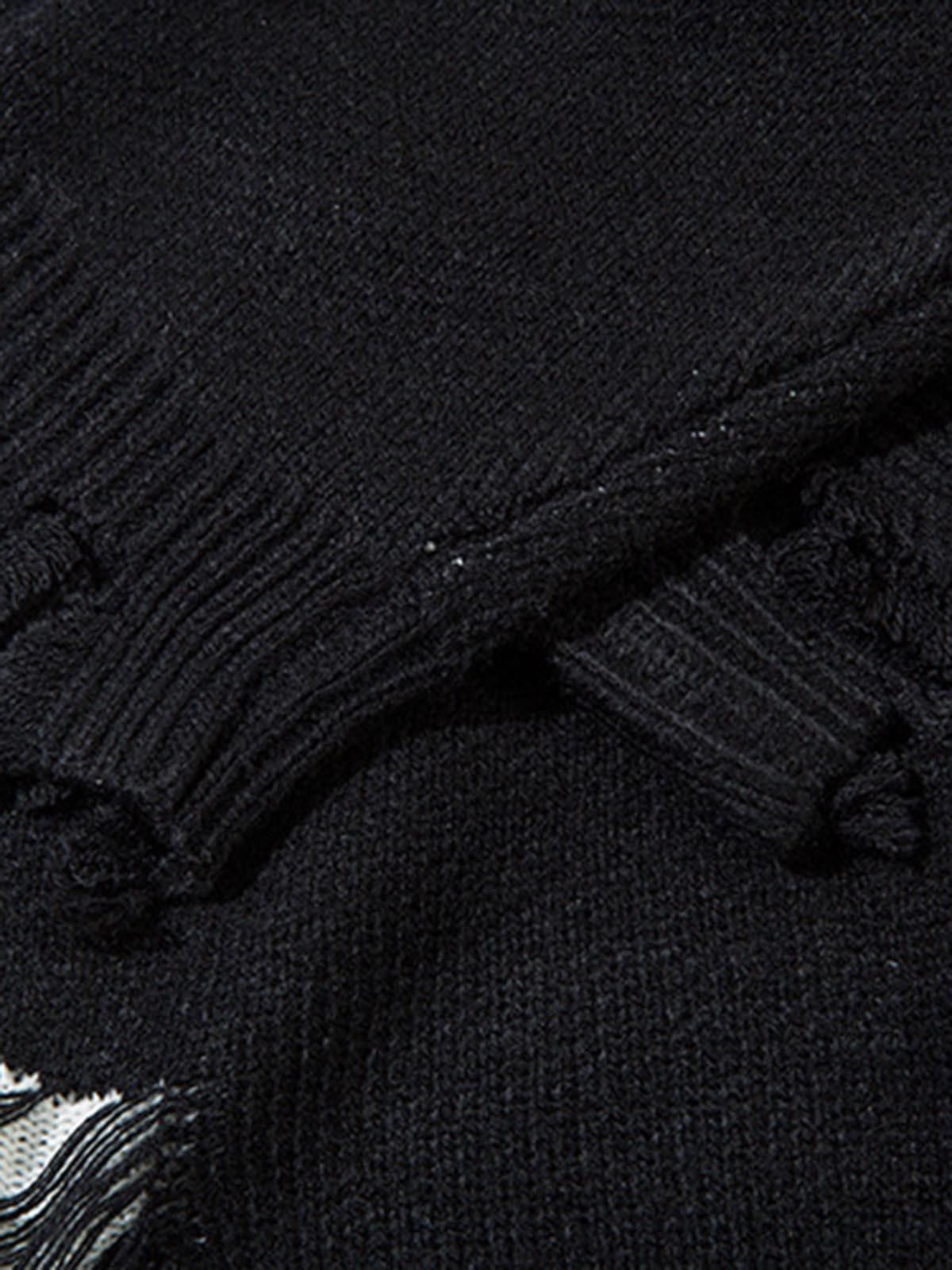 Other Black Distressed Oversized Knit Sweater, Grunge Pullover Size US M / EU 48-50 / 2 - 4 Thumbnail