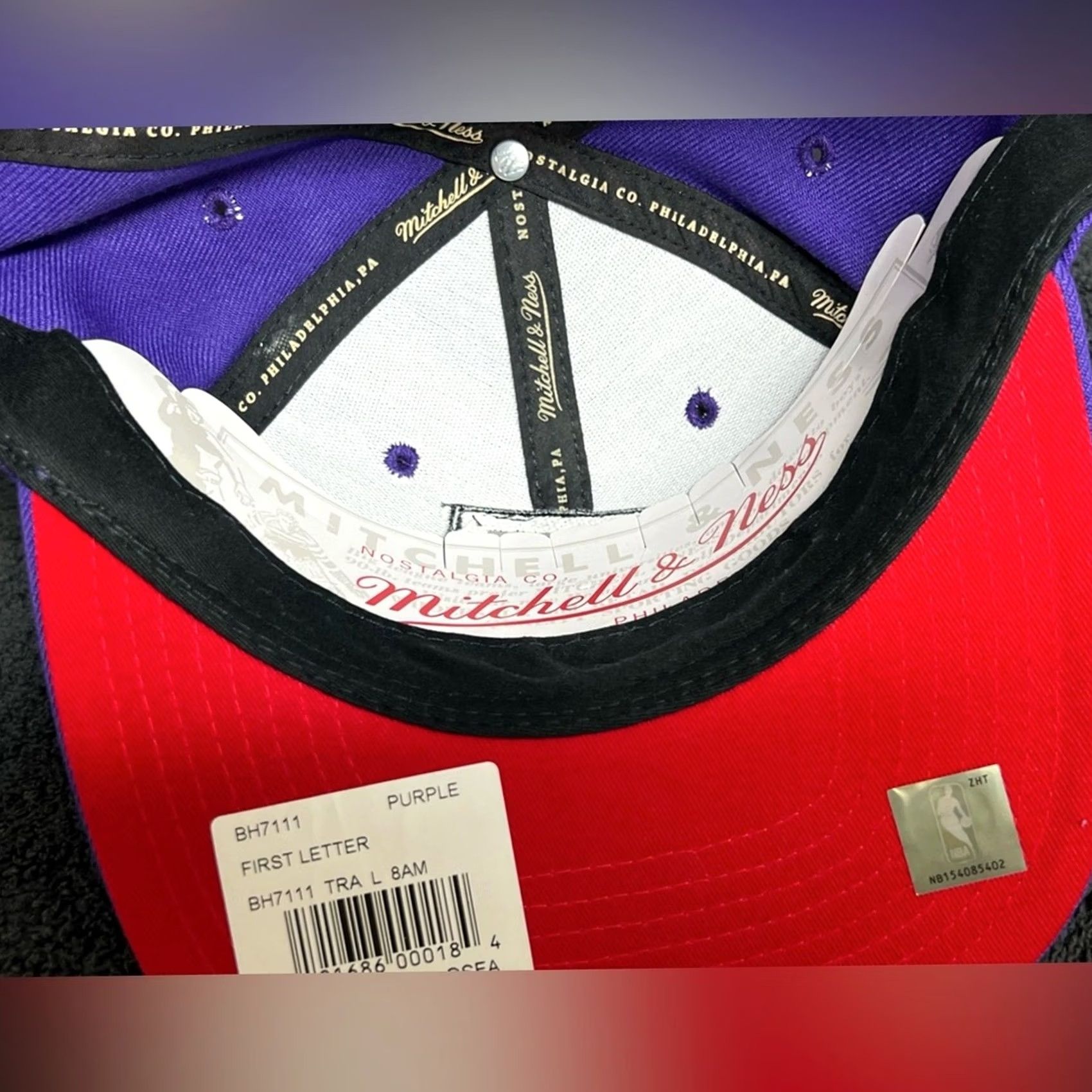 Mitchell & Ness Mitchell & Ness Purple NBA Toronto Raptors HWC Core Snapback OSFA Mens Size ONE SIZE - 5 Thumbnail