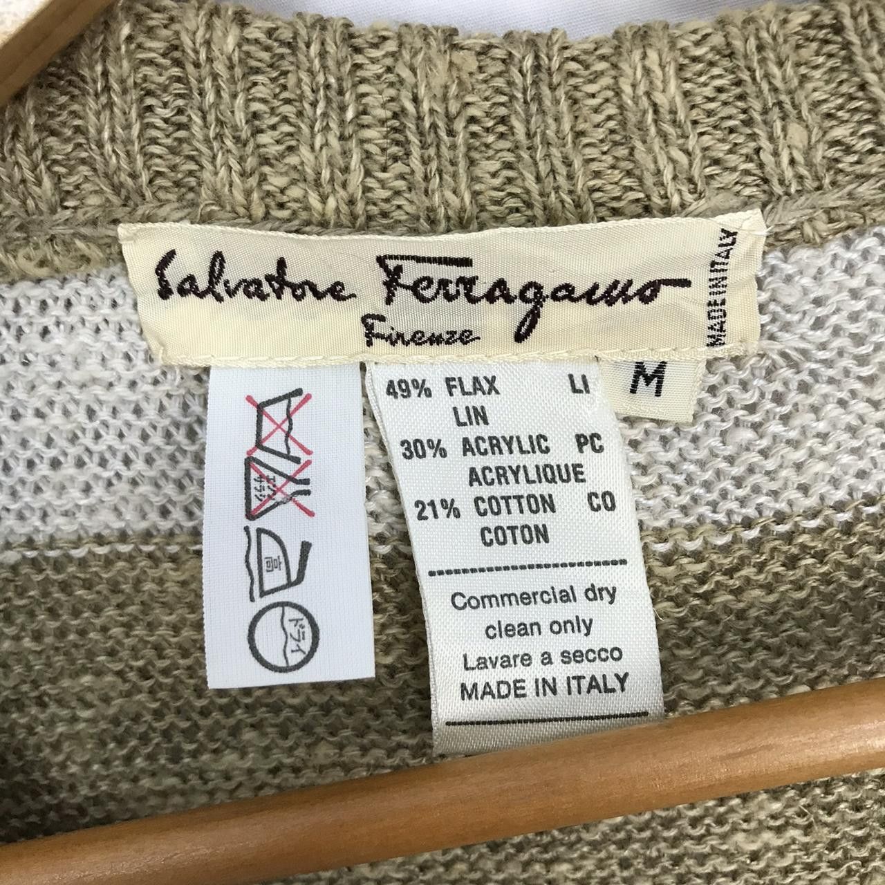 Salvatore Ferragamo Vintage SALVATORE FERRAGAMO FIRENZE Striped Sleeveless Size US M / EU 48-50 / 2 - 4 Thumbnail