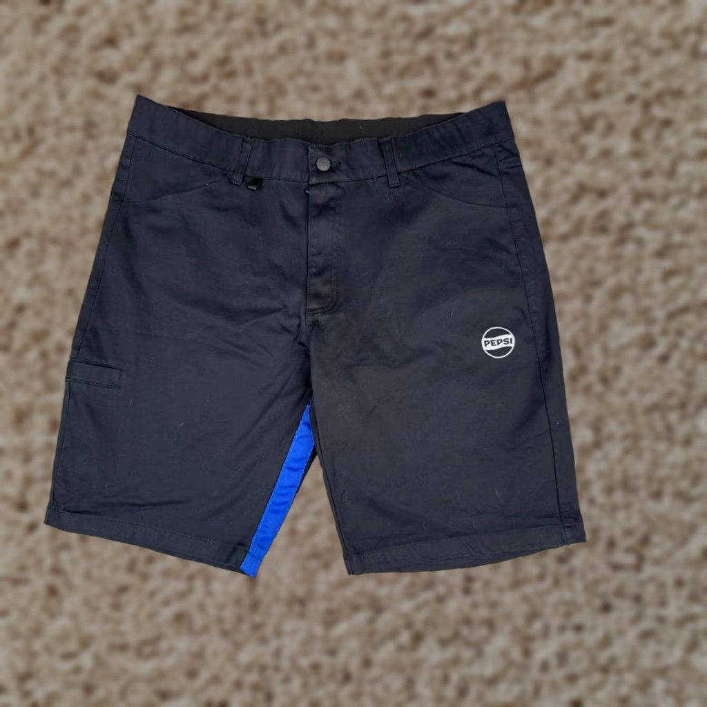 Vintage Pepsi Shorts Adult 38 Black Blue Pockets Work Uniform PM-SHORT Cotton Blend 10" Mens Size US 38 / EU 54 - 1 Thumbnail