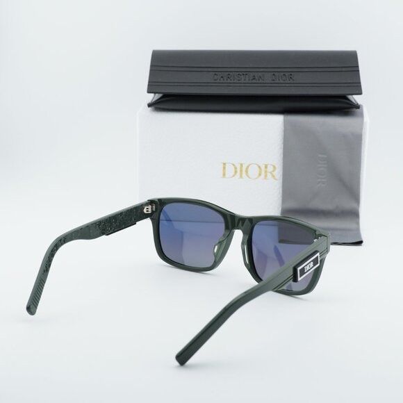 Dior Dior DIORB23 S2F 55H7 Sunglasses Green Square Frame Size ONE SIZE - 13 Thumbnail