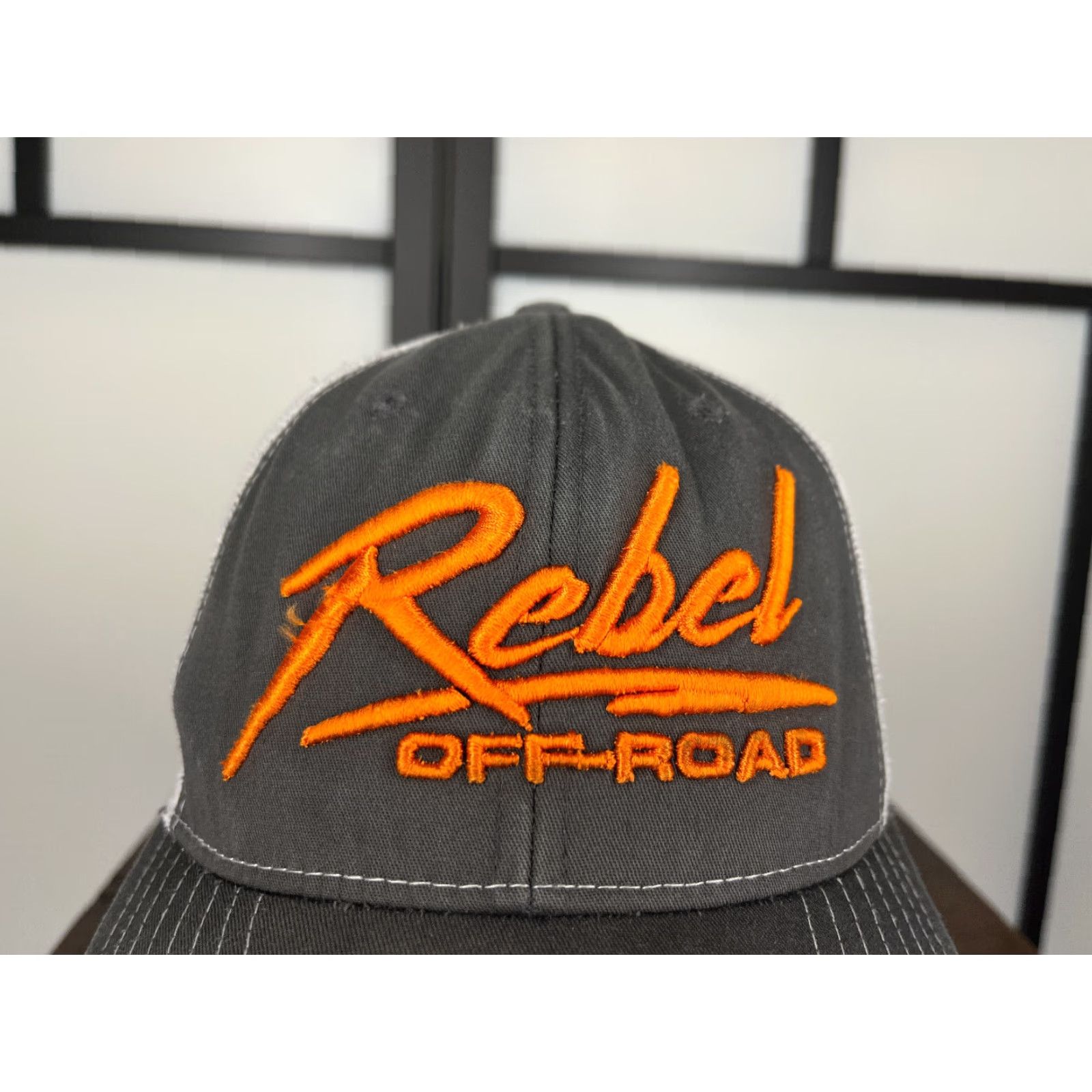 Vintage Richardson Rebel Off Road Hat Cap Trucker Adult One Size Gray White Cotton Blend Adjustable Men’s Hat Size ONE SIZE - 2 Thumbnail
