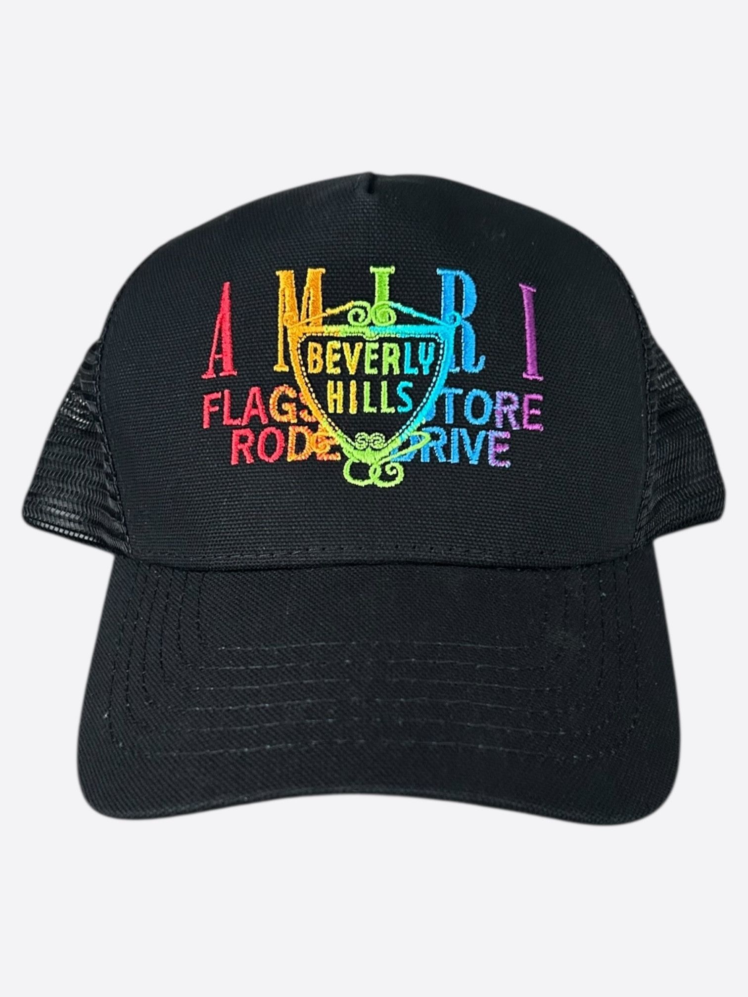 Amiri Amiri Black Rainbow Beverly Hills Logo Trucker Hat Size ONE SIZE - 1 Thumbnail