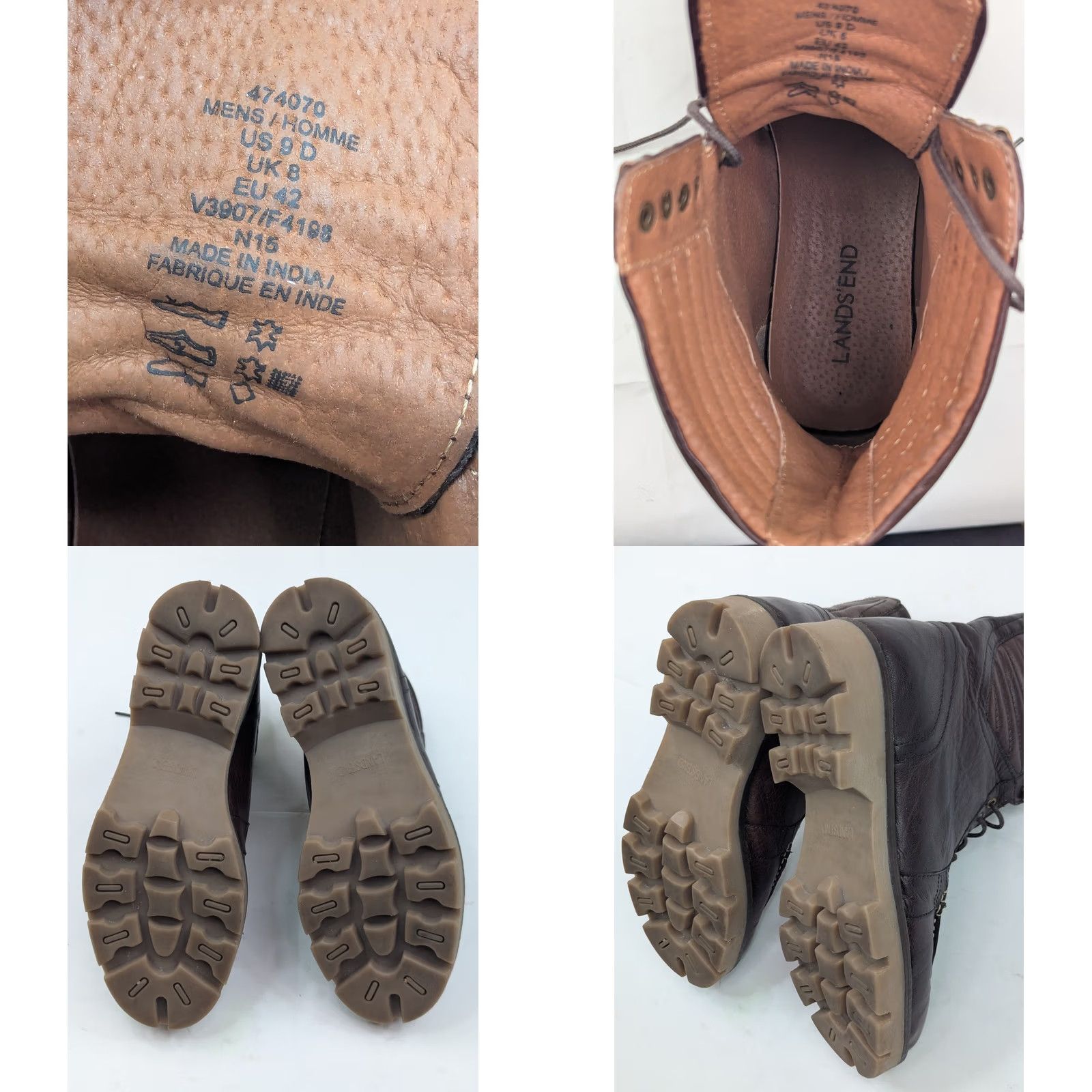 Lands' End Lands End Leather Lug Hiker Boots Men 9D Brown Mid Calf 8" Tall EUC Lace Up Boot Mens Brown Leather Lug Hiker 9D Size US 9 / EU 42 - 9 Thumbnail