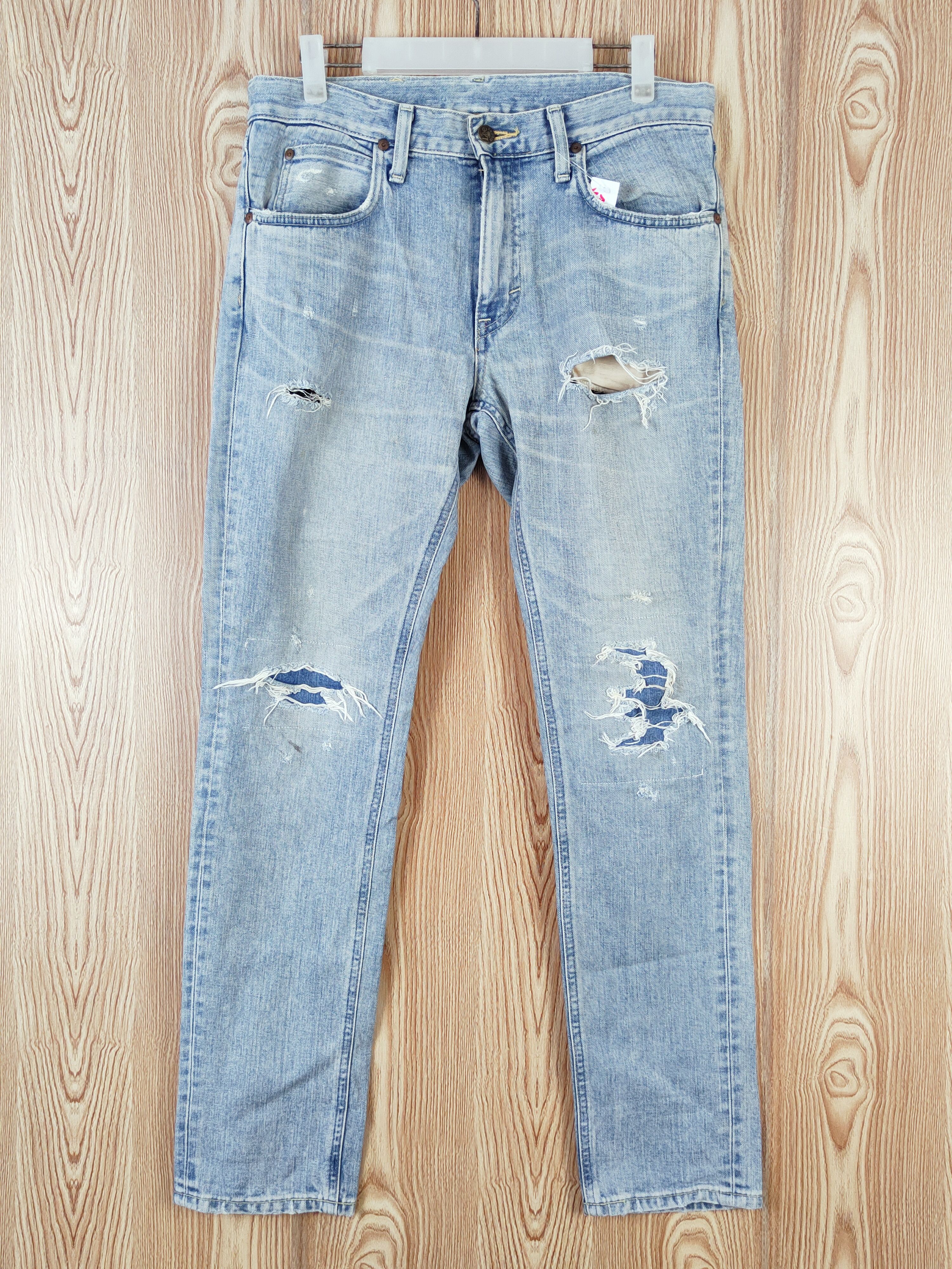 Japanese Brand Lee Blue Faded Distressed Ripped Jeans #W797 Size US 32 / EU 48 - 1 Thumbnail