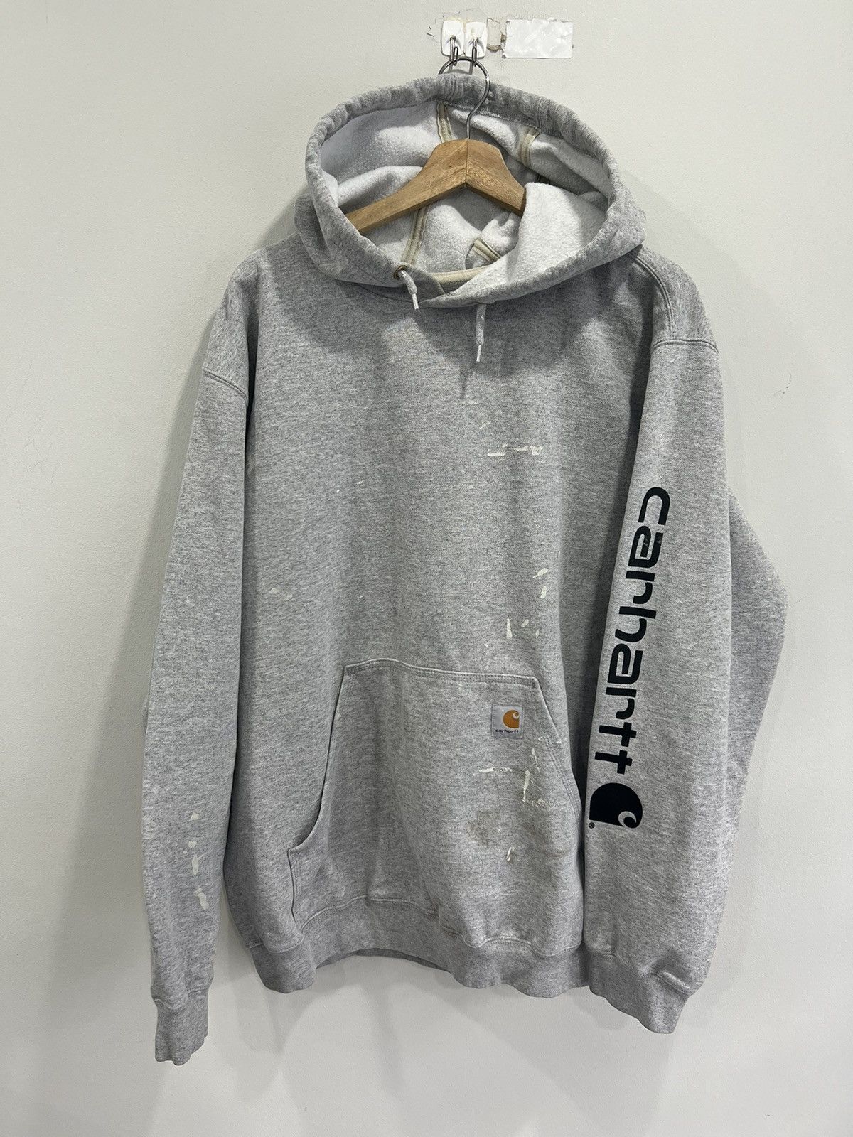 Carhartt Vintage Carhartt Hoodie sweater sleeve spellout jacket shirt Size US XL / EU 56 / 4 - 1 Thumbnail