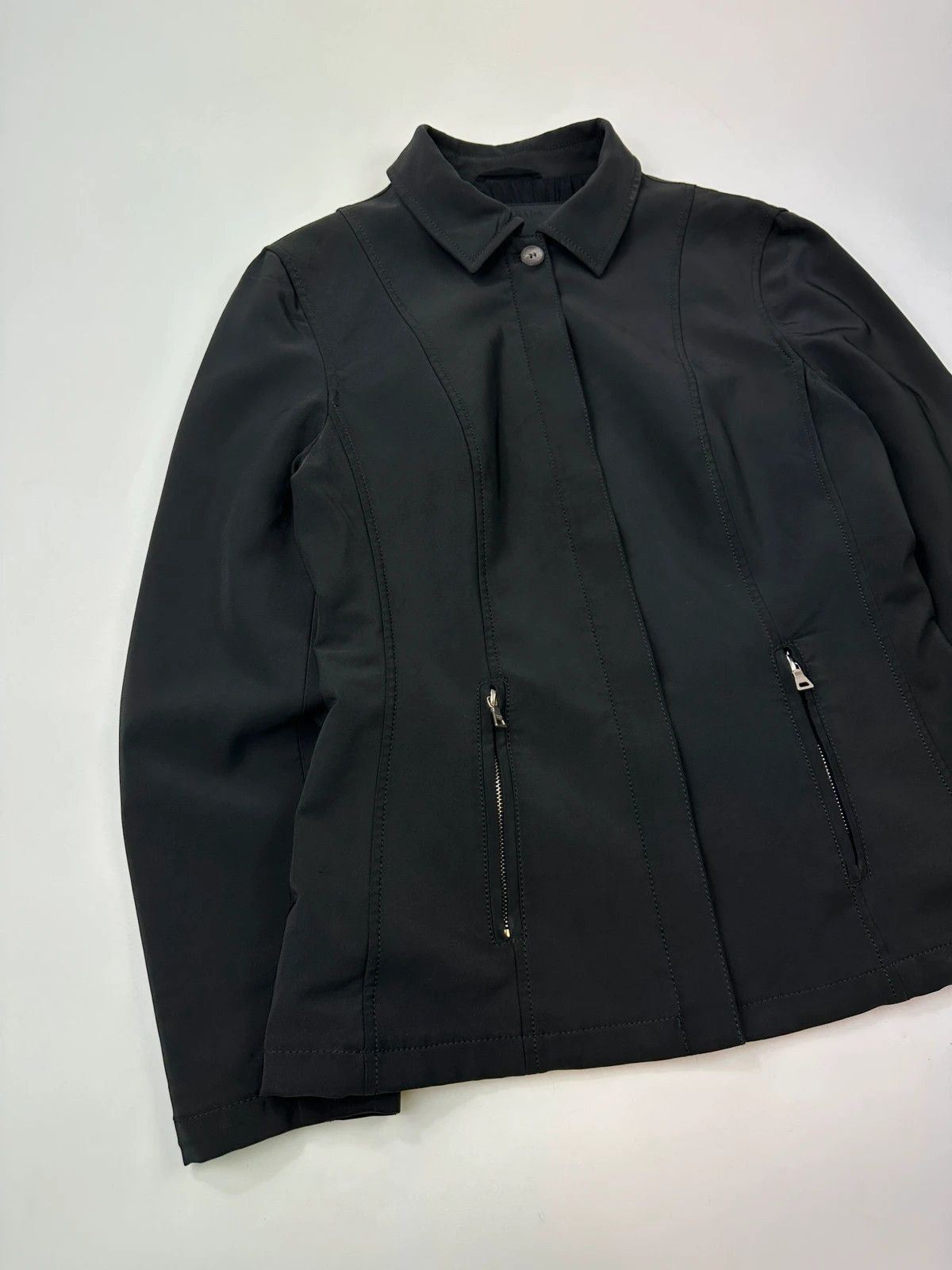 Prada Prada Milano SS1997 Black Nylon Tailored Jacket Size M / US 6-8 / IT 42-44 - 2 Thumbnail