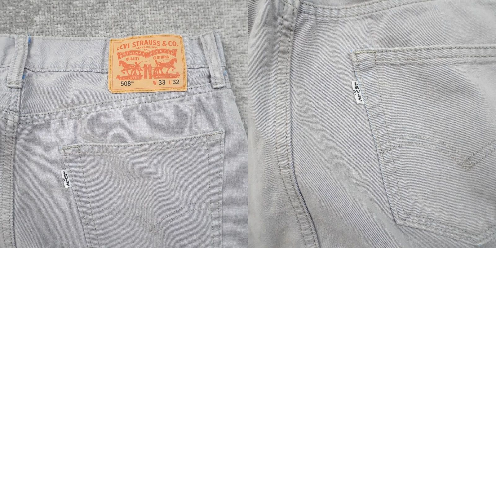 Levi's Levi's 508 Slim Tapered Leg Mens 33x32 Gray Pants Size US 33 - 9 Thumbnail