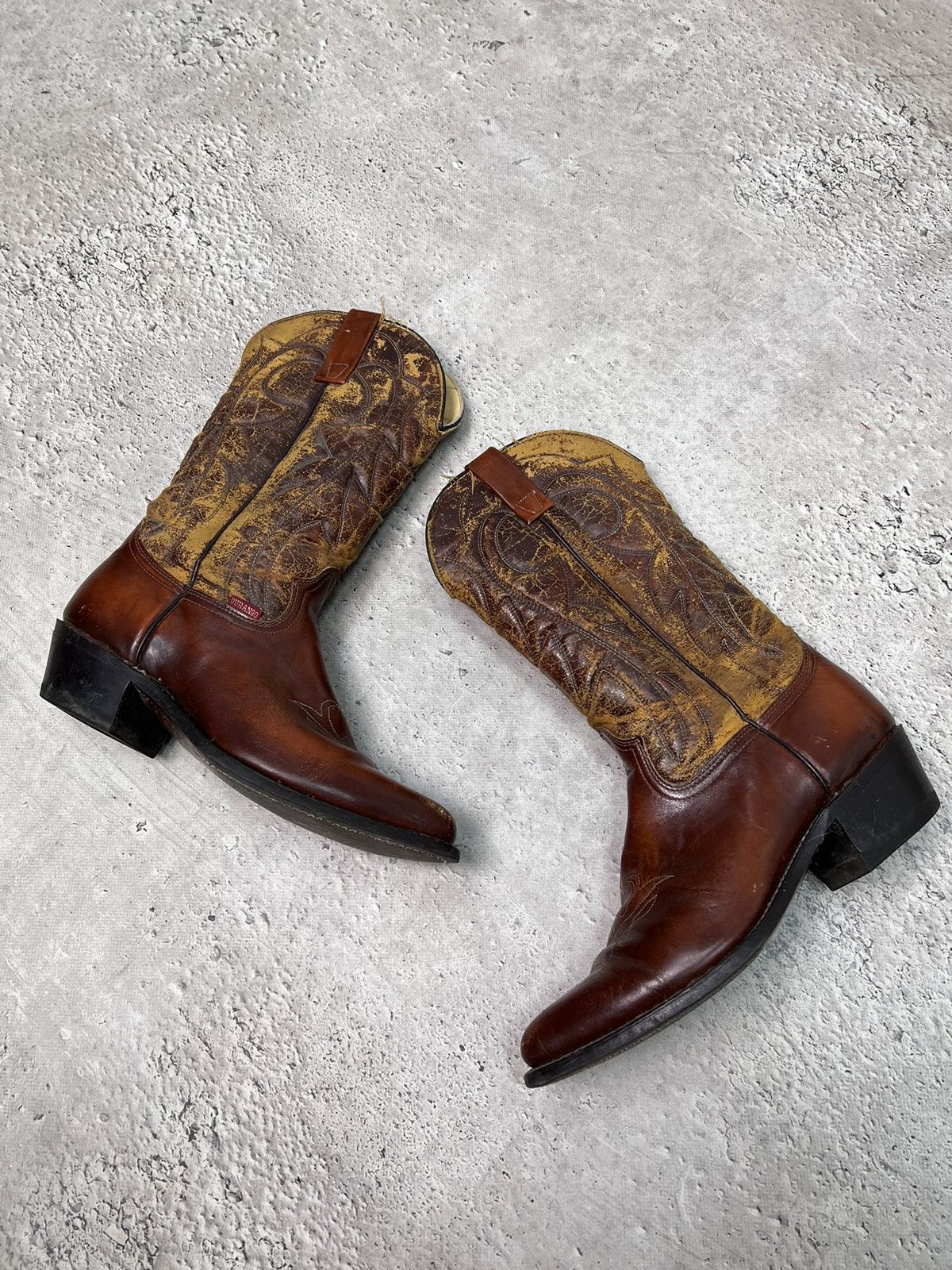 Vintage × Western Rise 90s Vintage Leather Cowboy Boots Western shoes USA Size US 9.5 / EU 42-43 - 5 Thumbnail
