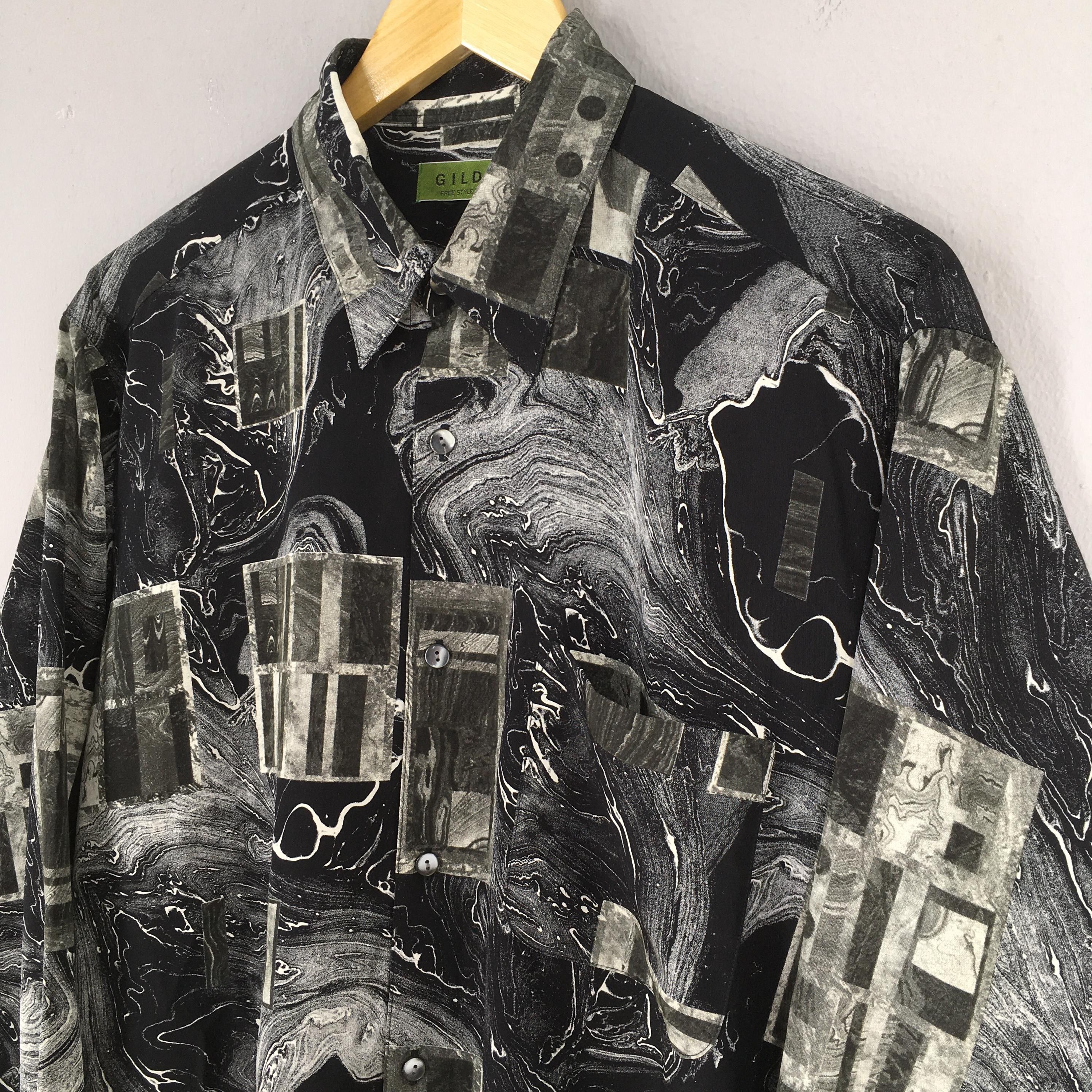 Vintage Vintage Psychedelic Men Casual Oxfords Black Shirt Large Size US L / EU 52-54 / 3 - 3 Thumbnail