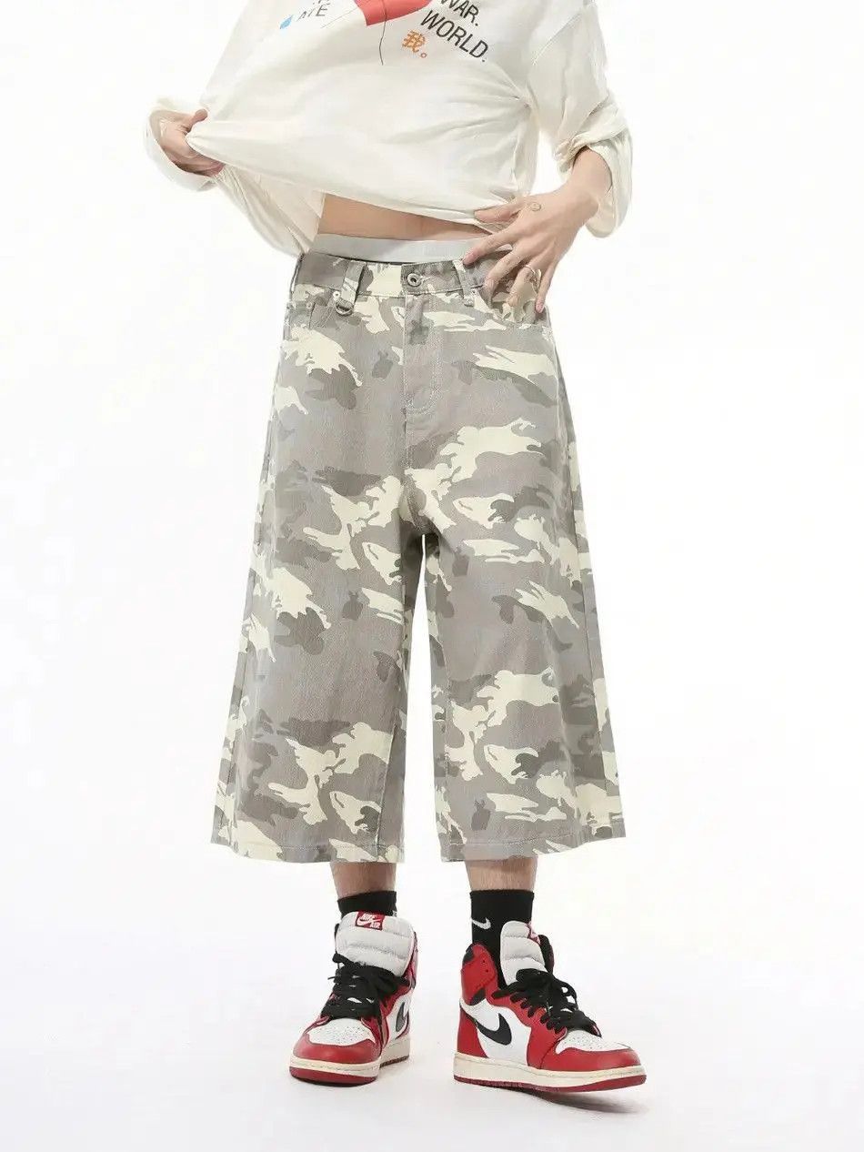 Japanese Brand Camouflage straight leg denim shorts Size US 32 / EU 48 - 4 Thumbnail