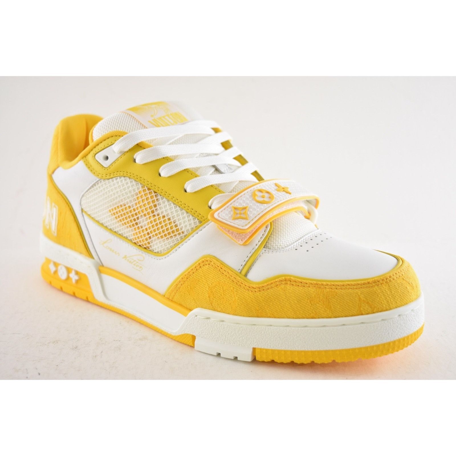 Louis Vuitton Louis Vuitton Denim Yellow Monogram White Low Top Size US 10 / EU 43 - 5 Thumbnail
