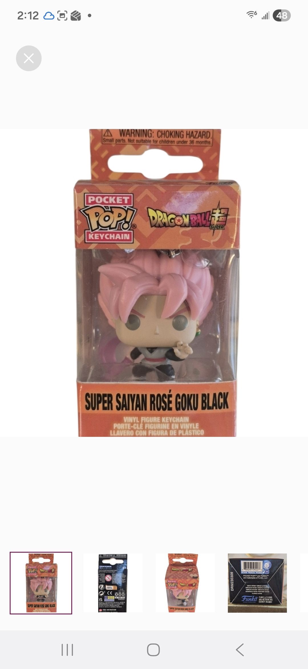 Other Funko × Dragon Ball Z Rose Goku Black Pocket POP Keychain Size ONE SIZE - 1 Thumbnail
