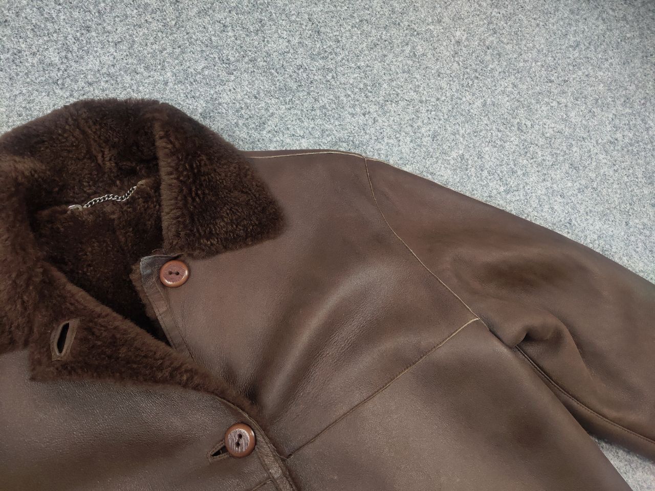 Gallotti Gallotti Bacis Brown Leather Shearling Fur-Lined Coat Jacket Size US M / EU 48-50 / 2 - 5 Thumbnail