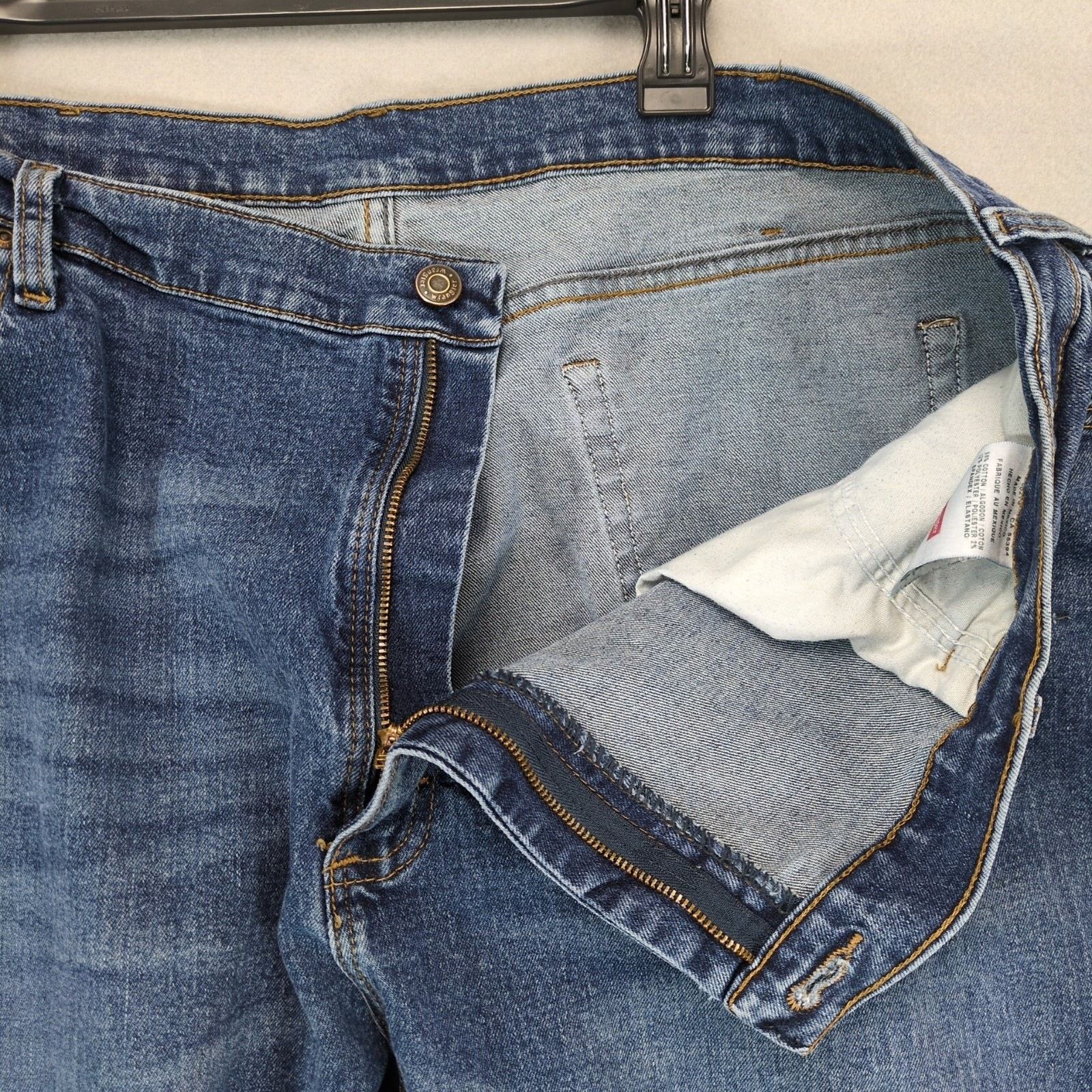 Wrangler Wrangler Men's 42x32 Straight Leg Stretch Denim Blue Jeans Size US 42 / EU 58 - 3 Thumbnail