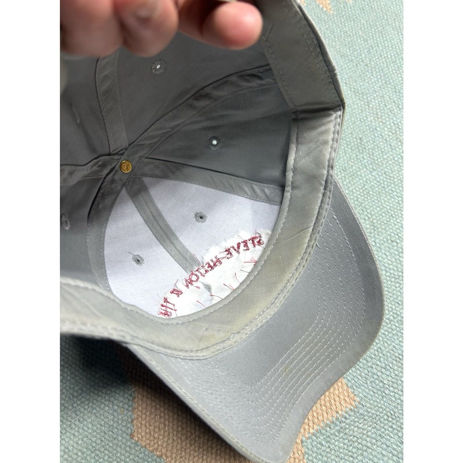 Vintage VINTAGE strapback hat cap Steve Helton flint river boys country bluegrass music Mens Adjustable Gray Baseball Cap Size ONE SIZE - 6 Thumbnail
