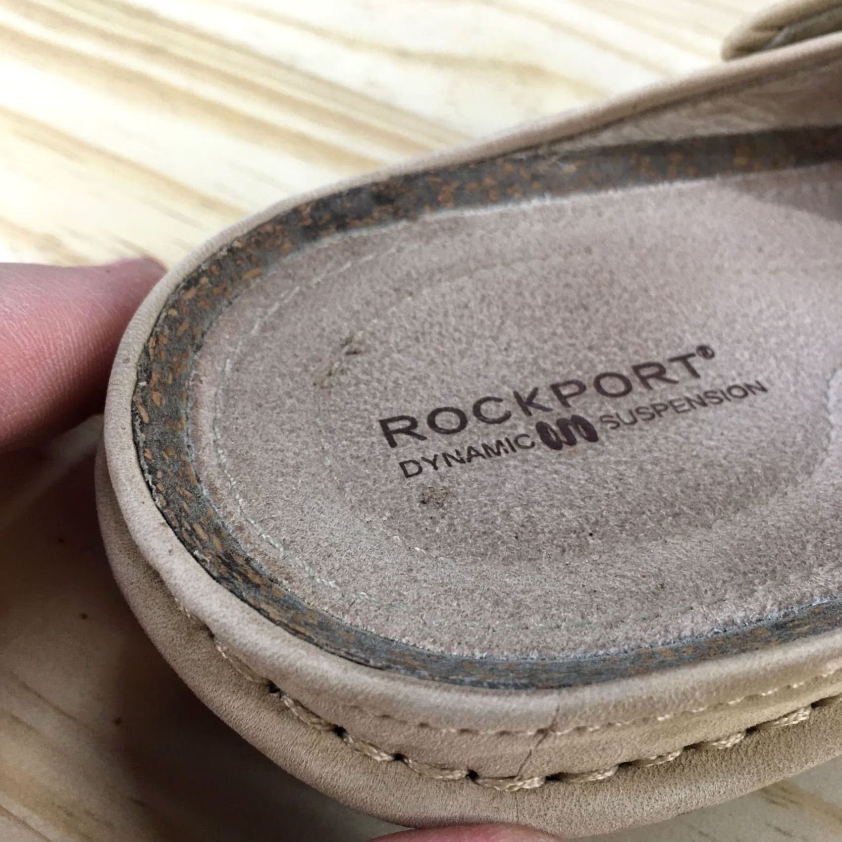 Rockport Rockport Sandals Womens 8.5 M Thong Beige Leather Toe-Post Comfort Casual Flats Size US 9 / IT 39 - 7 Thumbnail