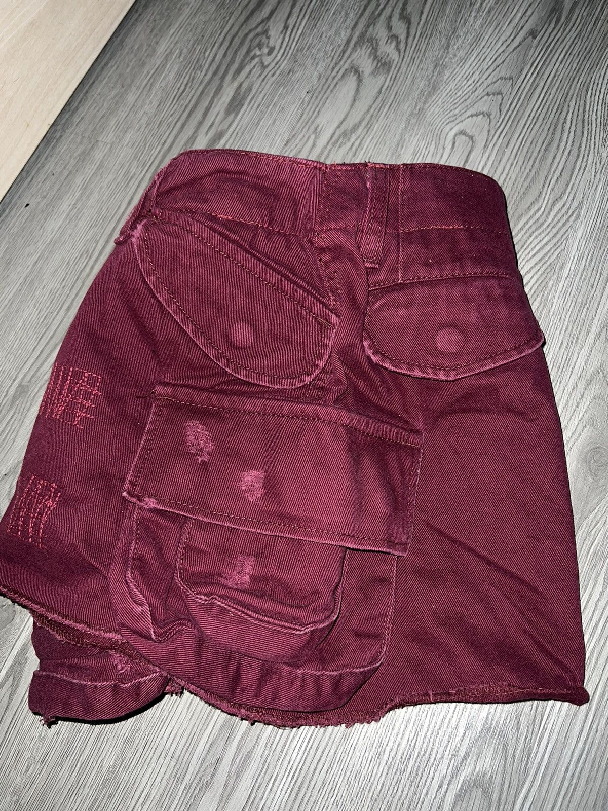 Japanese Brand Dark Purple cargo pocket mini skirt ☮️🖤 Size 26" / US 2 / IT 38 - 7 Thumbnail
