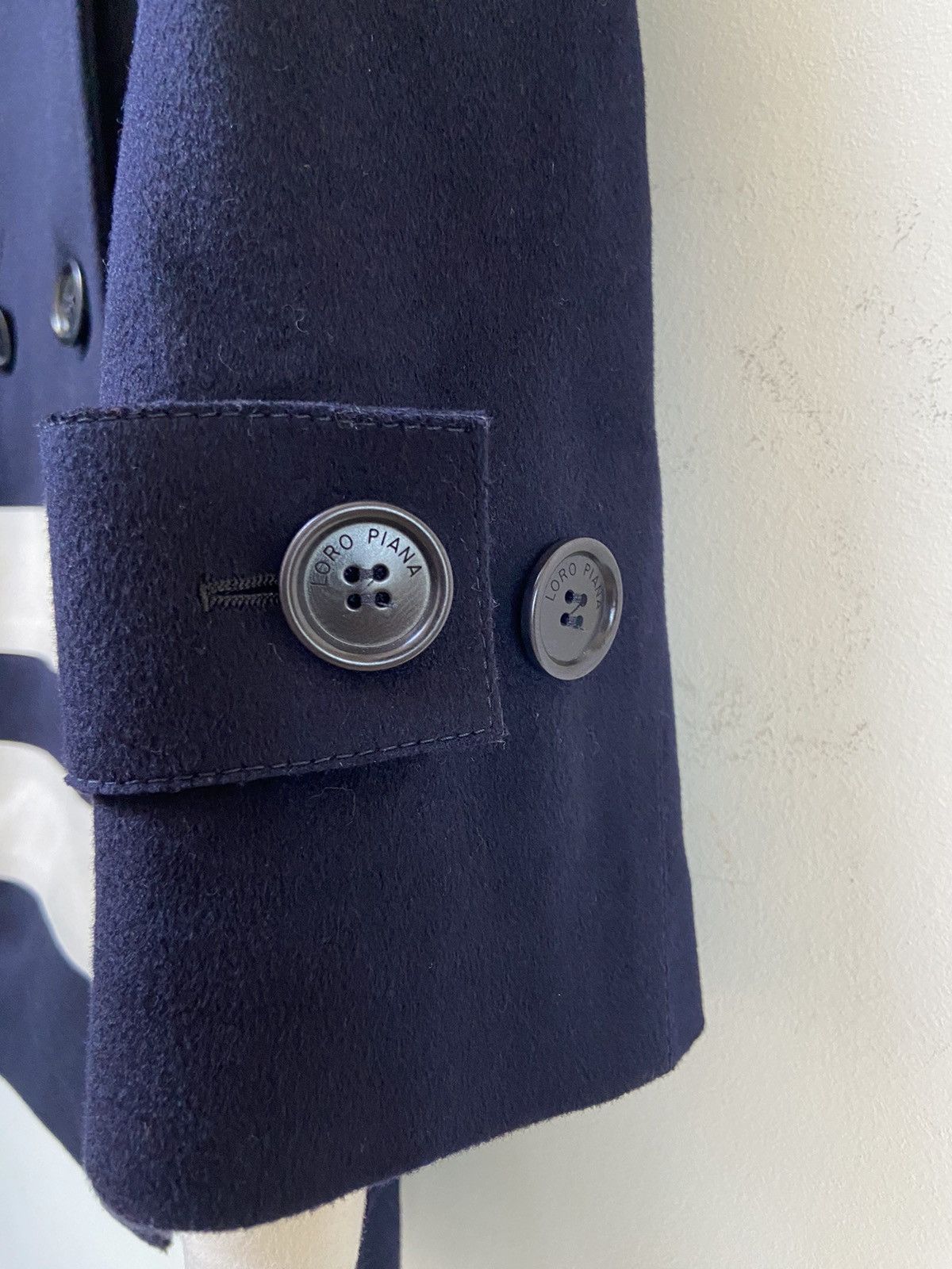 Loro Piana Loro Piana Double Breasted Felt Coat Dark Blue Size M / US 6-8 / IT 42-44 - 2 Thumbnail