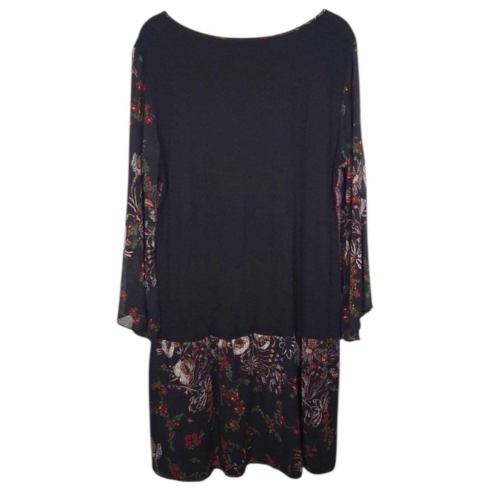Black Pyramid Pyramid Collection Dress Black Knit| Sheer Floral Size XL / US 12-14 / IT 48-50 - 2 Thumbnail