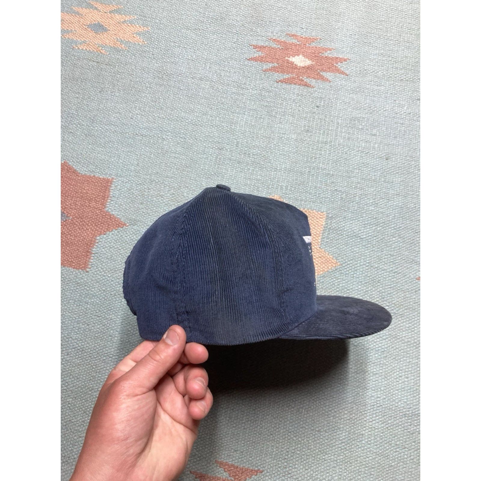 Vintage VINTAGE SnapBack Hat Corduroy Cap Beuschel Sales Sparta Michigan Made in USA Adjustable Blue USA Mens Snapback Size ONE SIZE - 5 Thumbnail