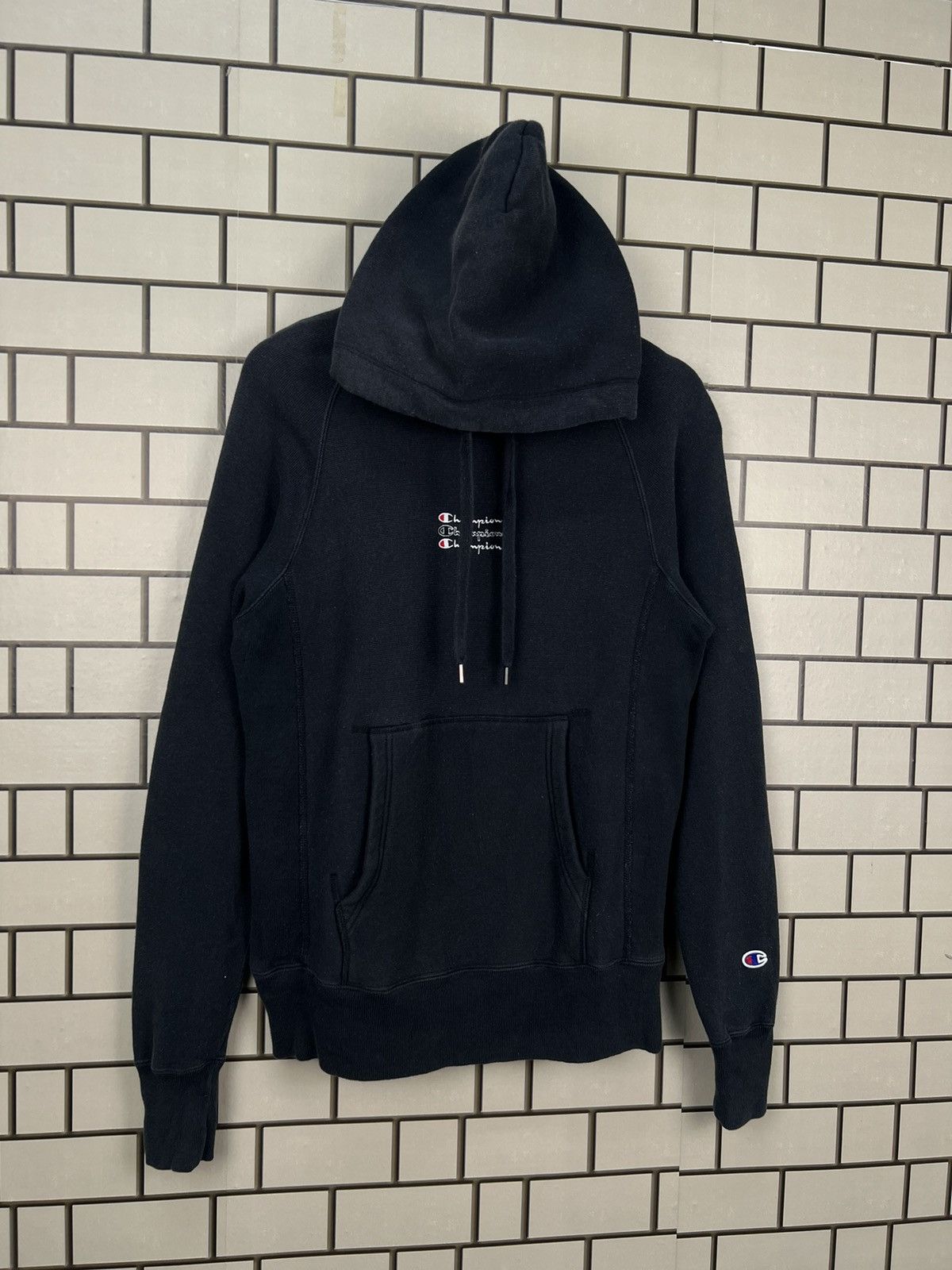 Champion × Vintage Champion Reverse Weave Small Spell Out Centre Hooded Jacket Size US S / EU 44-46 / 1 - 2 Thumbnail