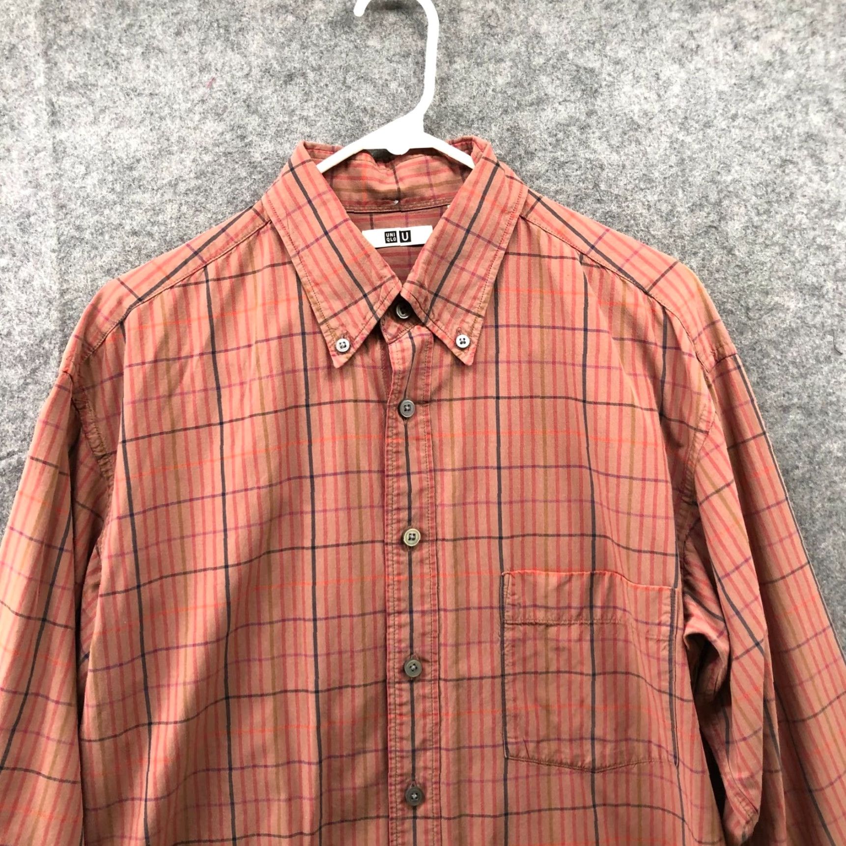 Uniqlo Uniqlo Button-Down Shirt Mens M Long Sleeve Brown Tan Plaid Cotton Rayon Size US M / EU 48-50 / 2 - 3 Thumbnail