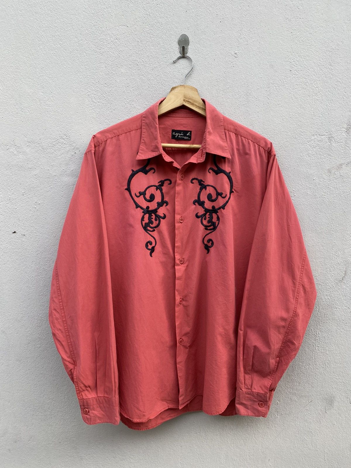 Vintage RARE Agnes Homme Paris Abstract Embroidery Shirt
