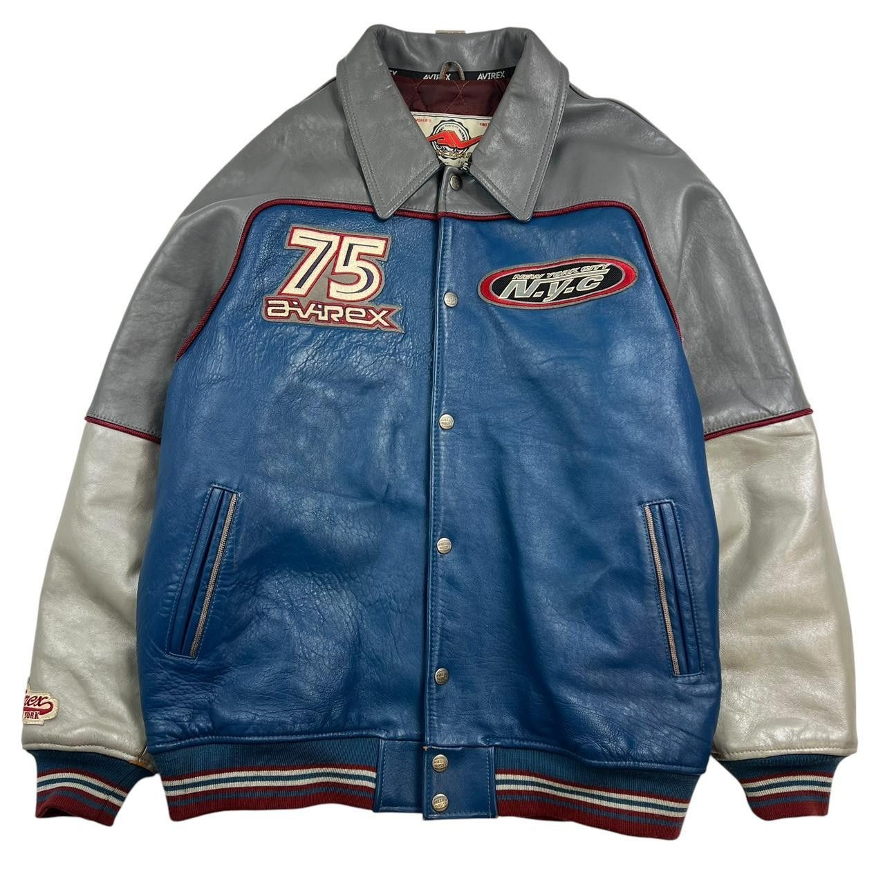 Avirex Vintage Avirex New York Long Island NYC Leather Jacket - XXL Size US XXL / EU 58 / 5 - 2 Thumbnail