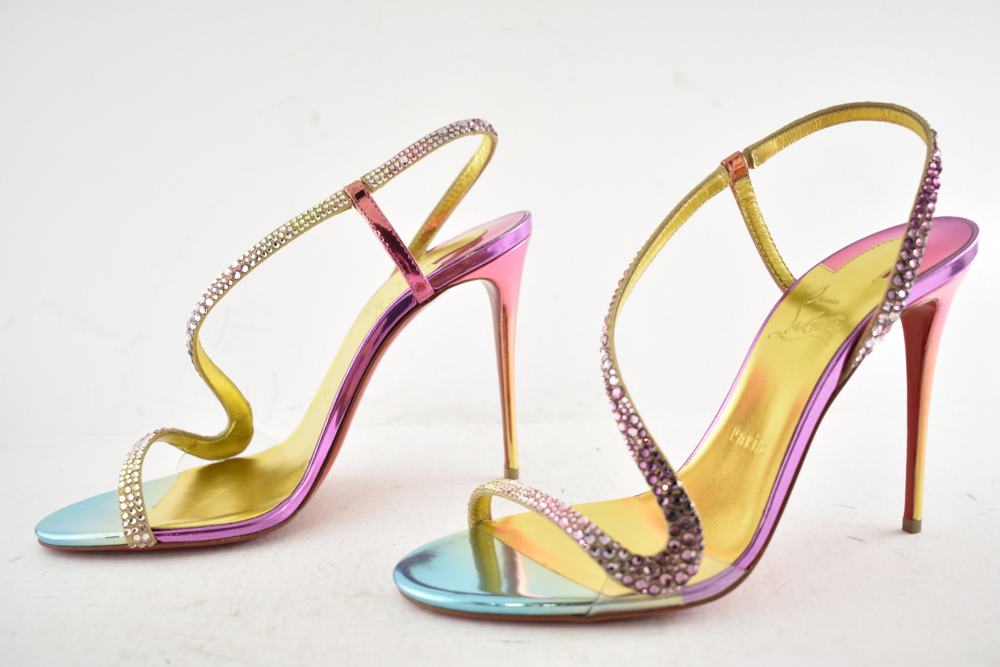 Christian Louboutin Rosalie Strass Boreal 100 Ankle Strap Sandal Heel Pump 39 Size US 9 / IT 39 - 13 Thumbnail